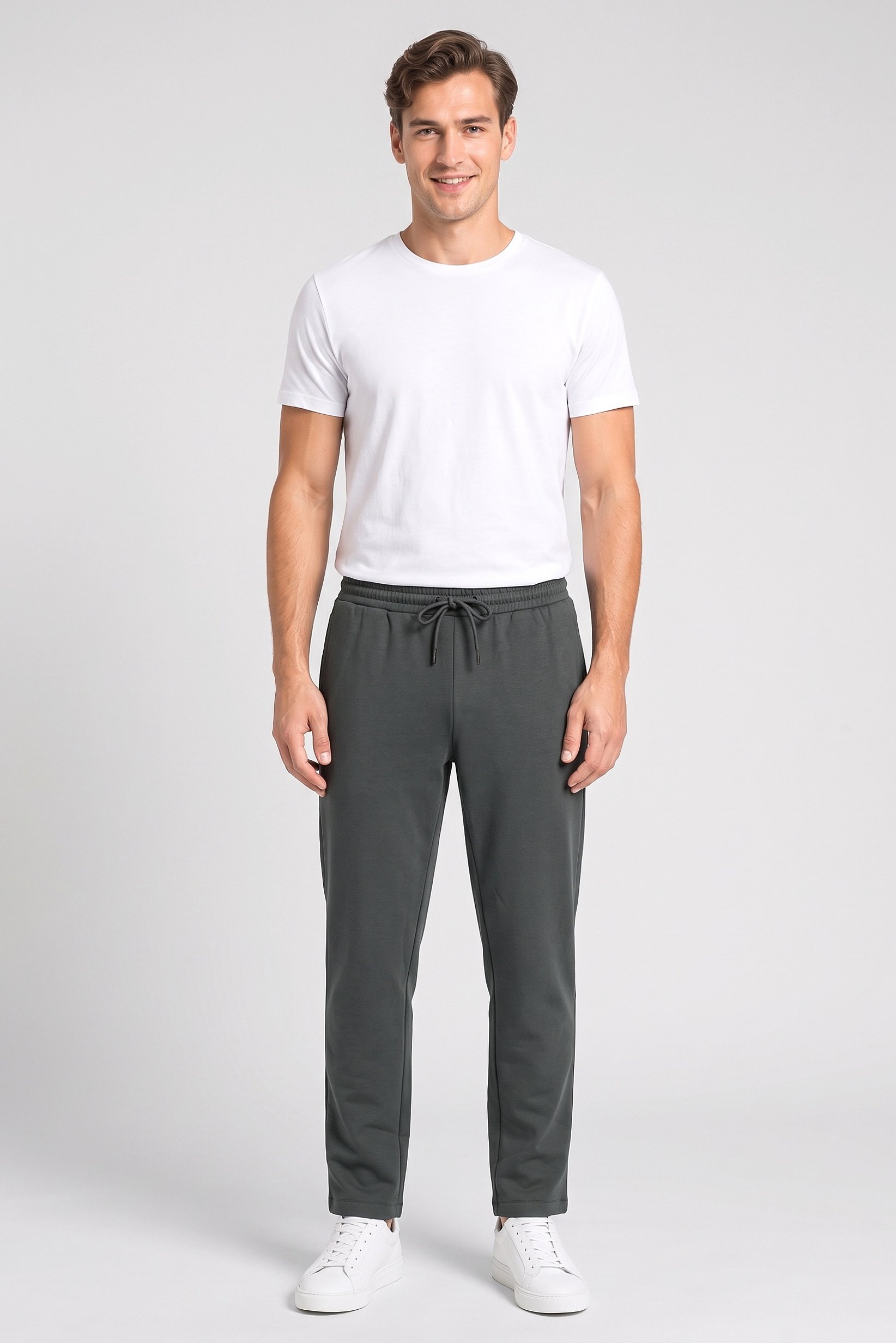 Men Regular Fit Solid Sweatpants, Forest Green