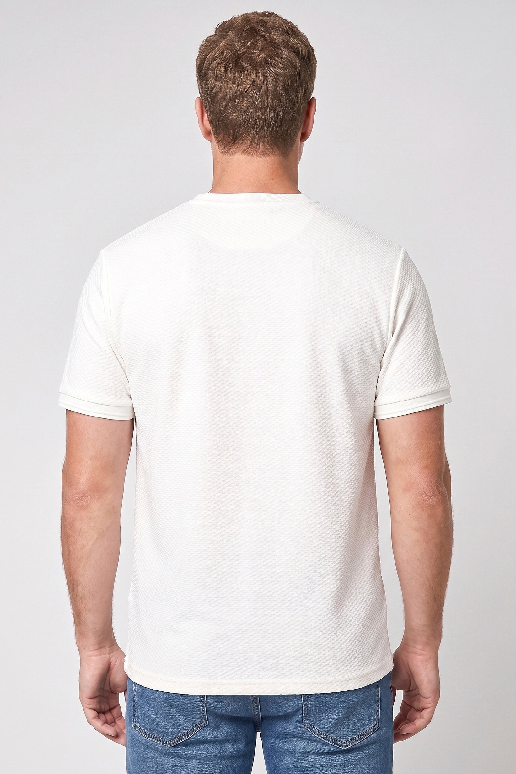 Men Crew Neck Short Sleeve Embroidered Logo T-Shirt, White