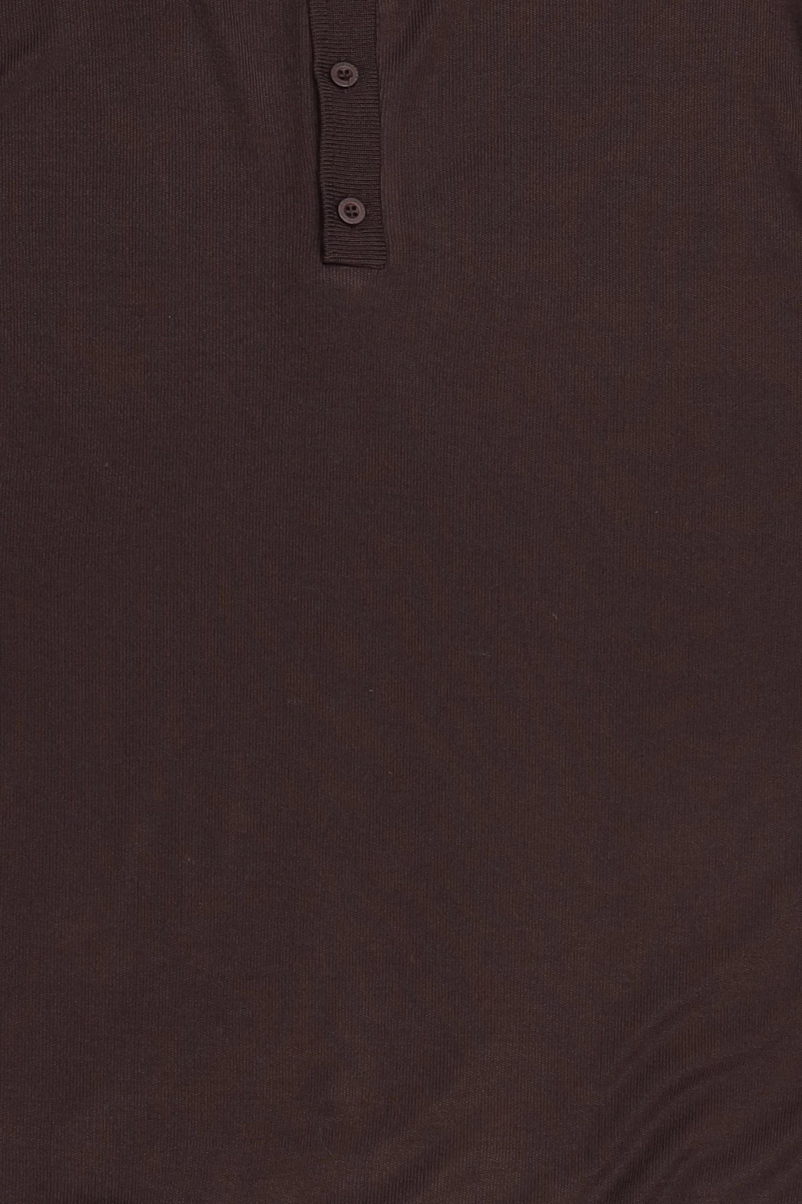 Men Spread Collar Knitted Long Sleeve Sweatshirt, Chocolate Brown