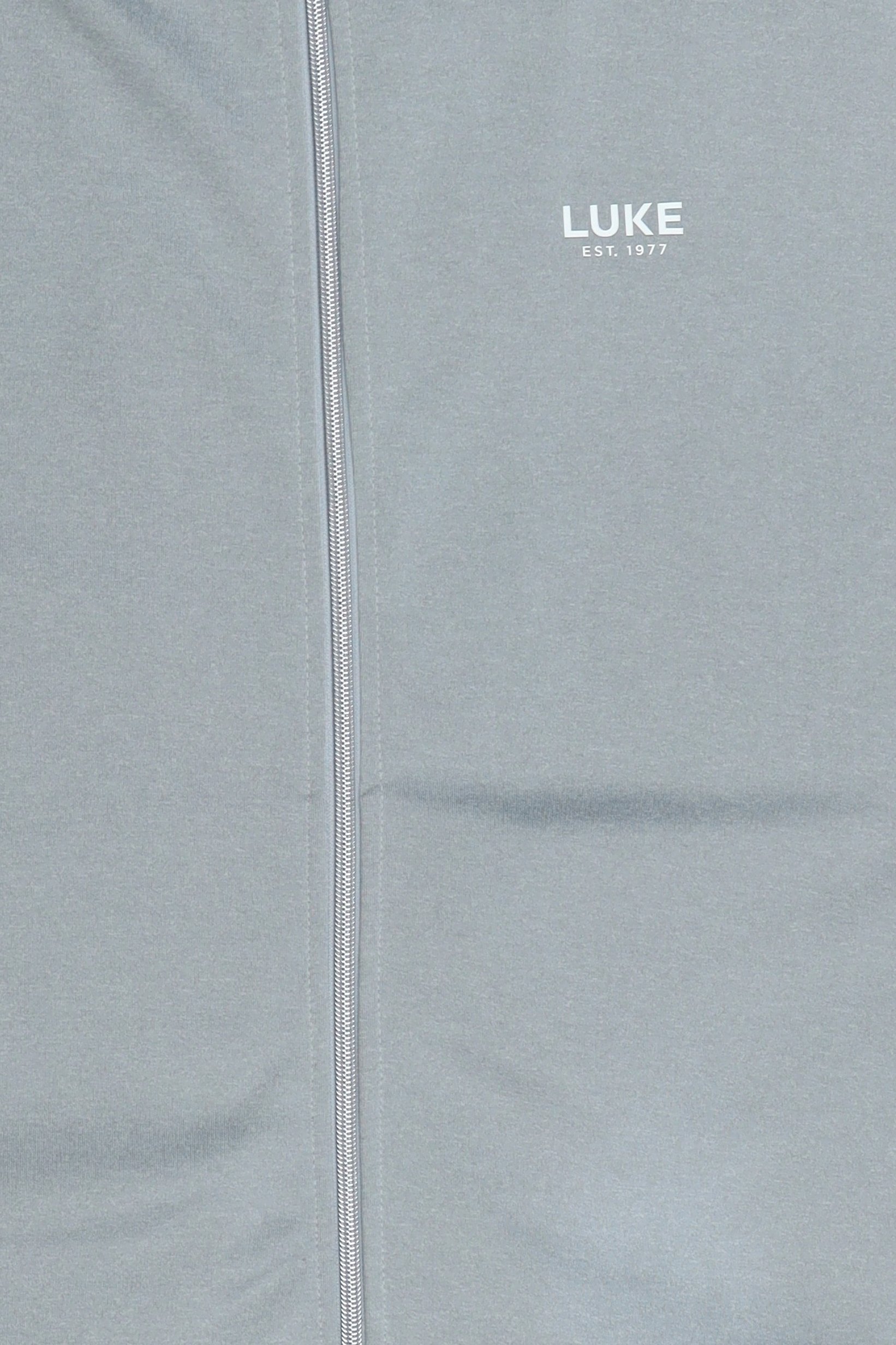 Men Long Sleeve Brand Logo Full Zip Sweatshirt, Grey