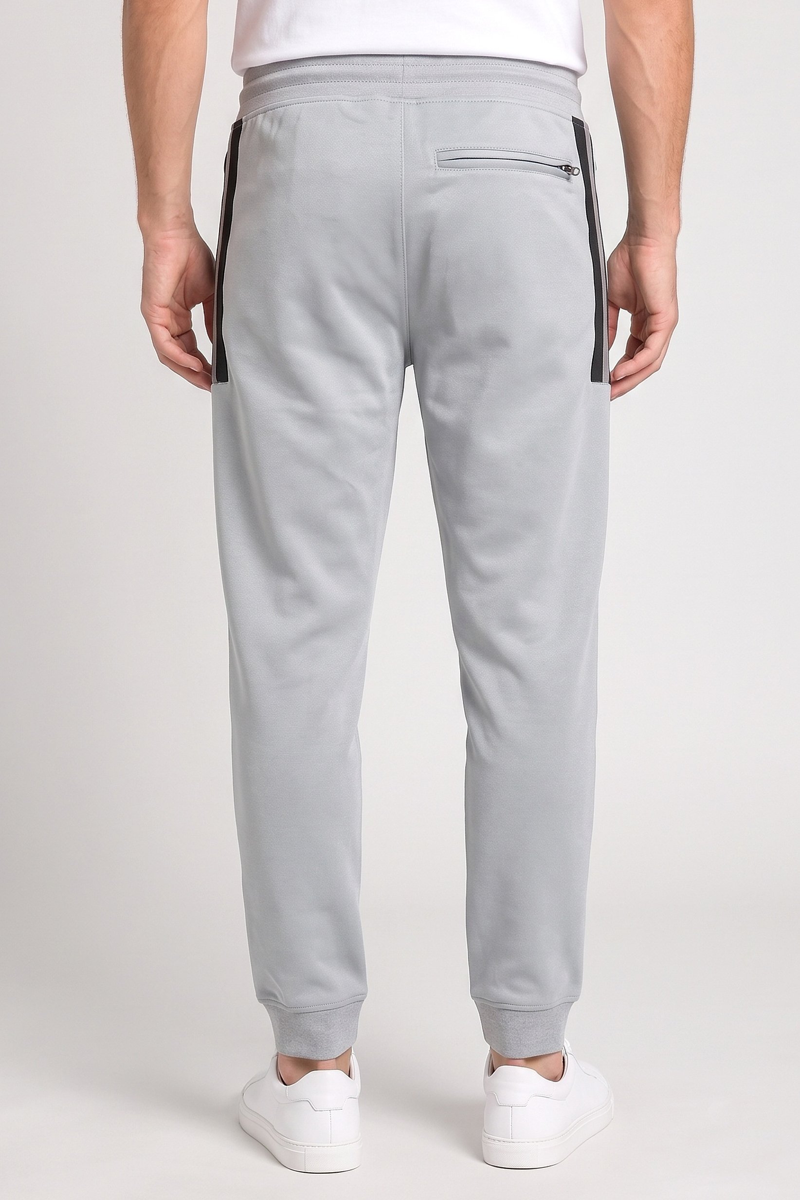 Men Regular Fit Brand Logo Jogger Pants, Grey