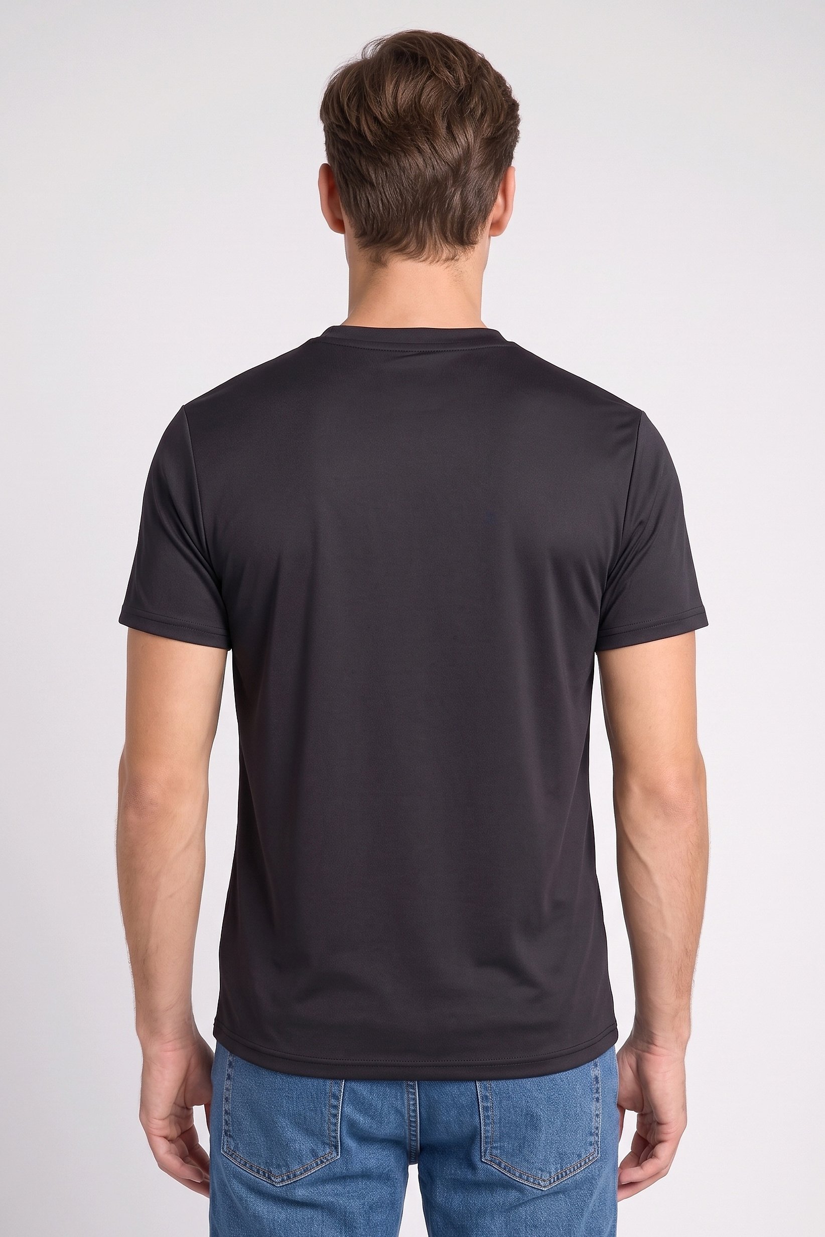 Men Crew Neck Short Sleeve Plain T-Shirt, Black