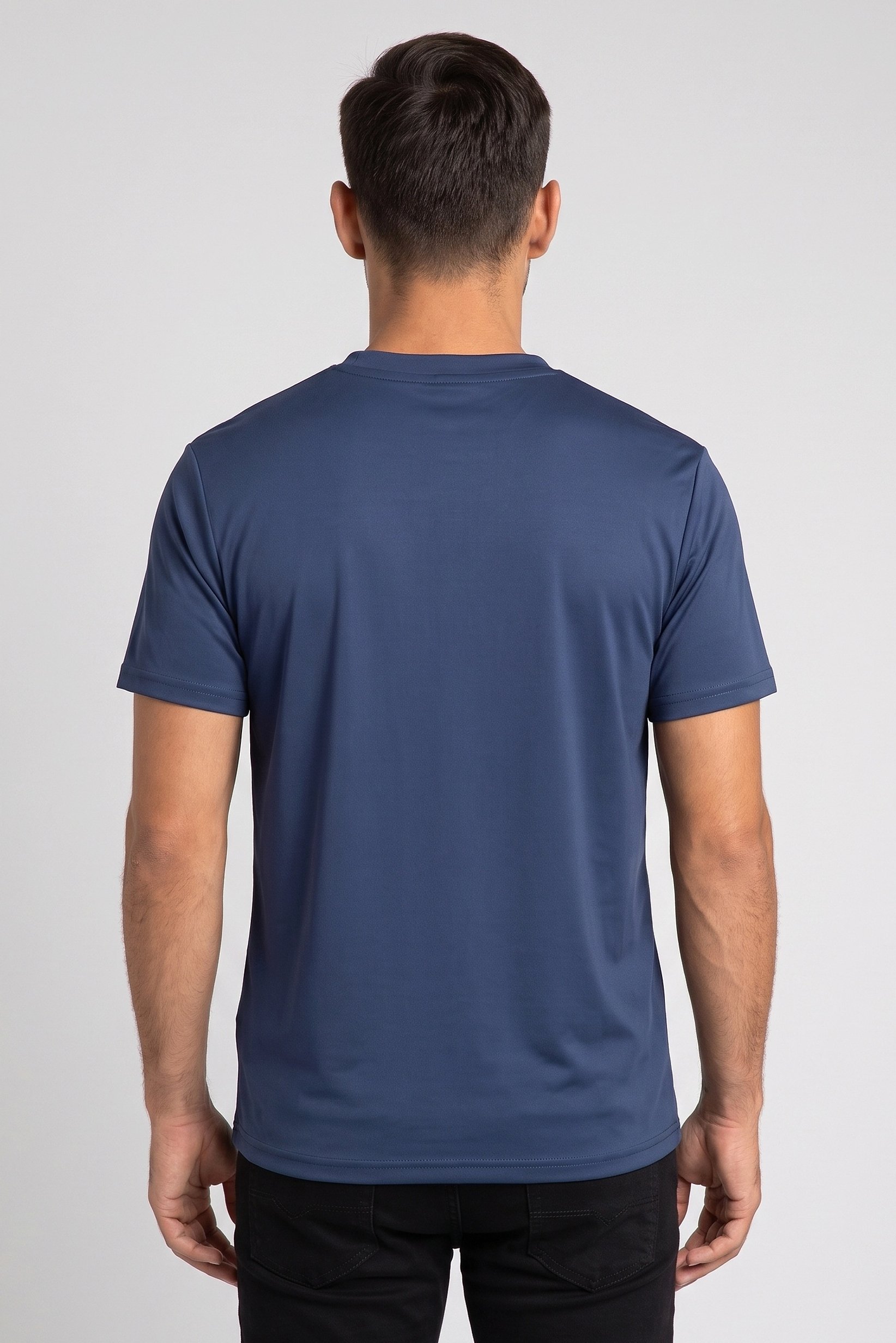 Men Crew Neck Plain Short Sleeve T-Shirt, Navy