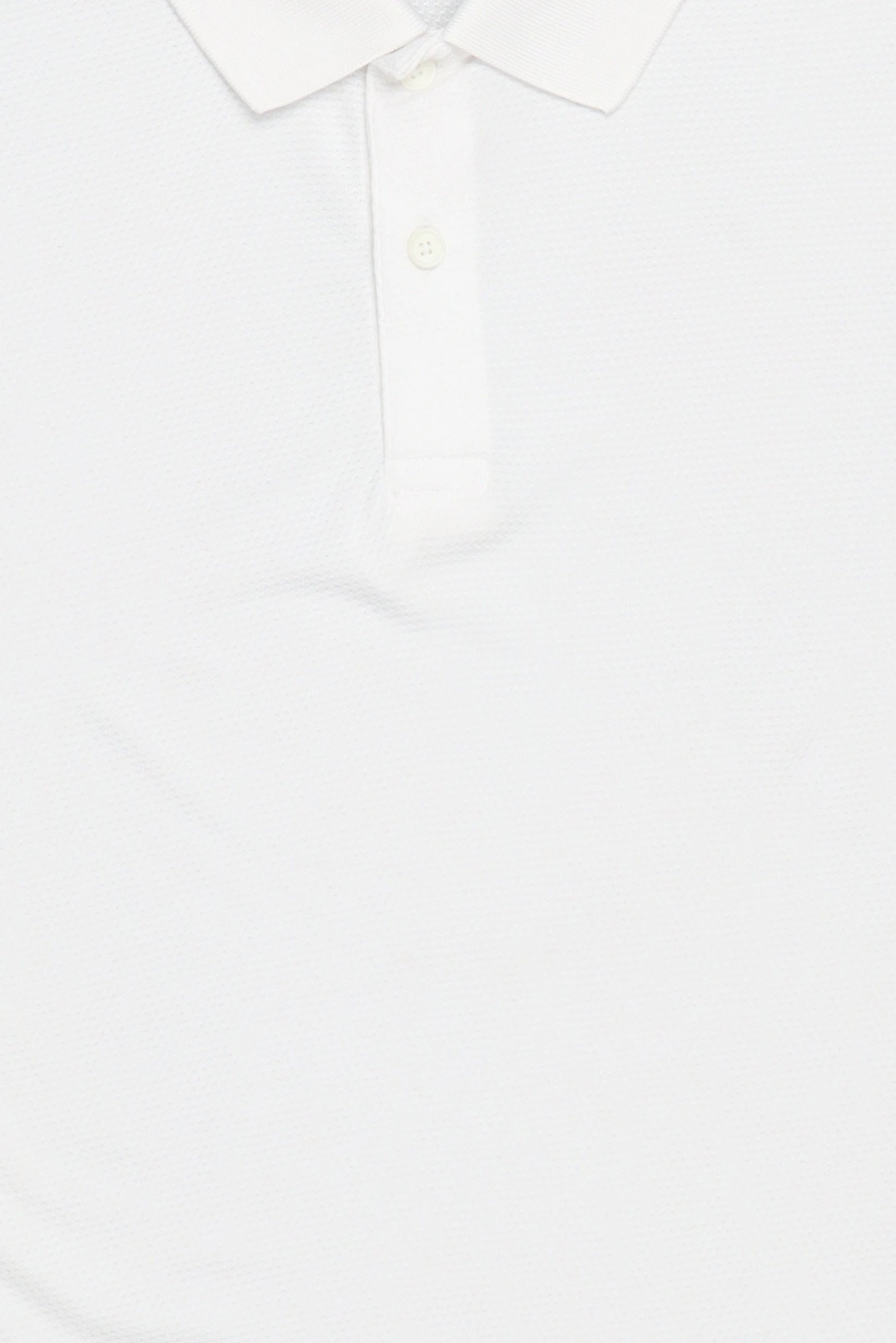 Men Regular Fit Textured Short Sleeve Polo Shirt, White