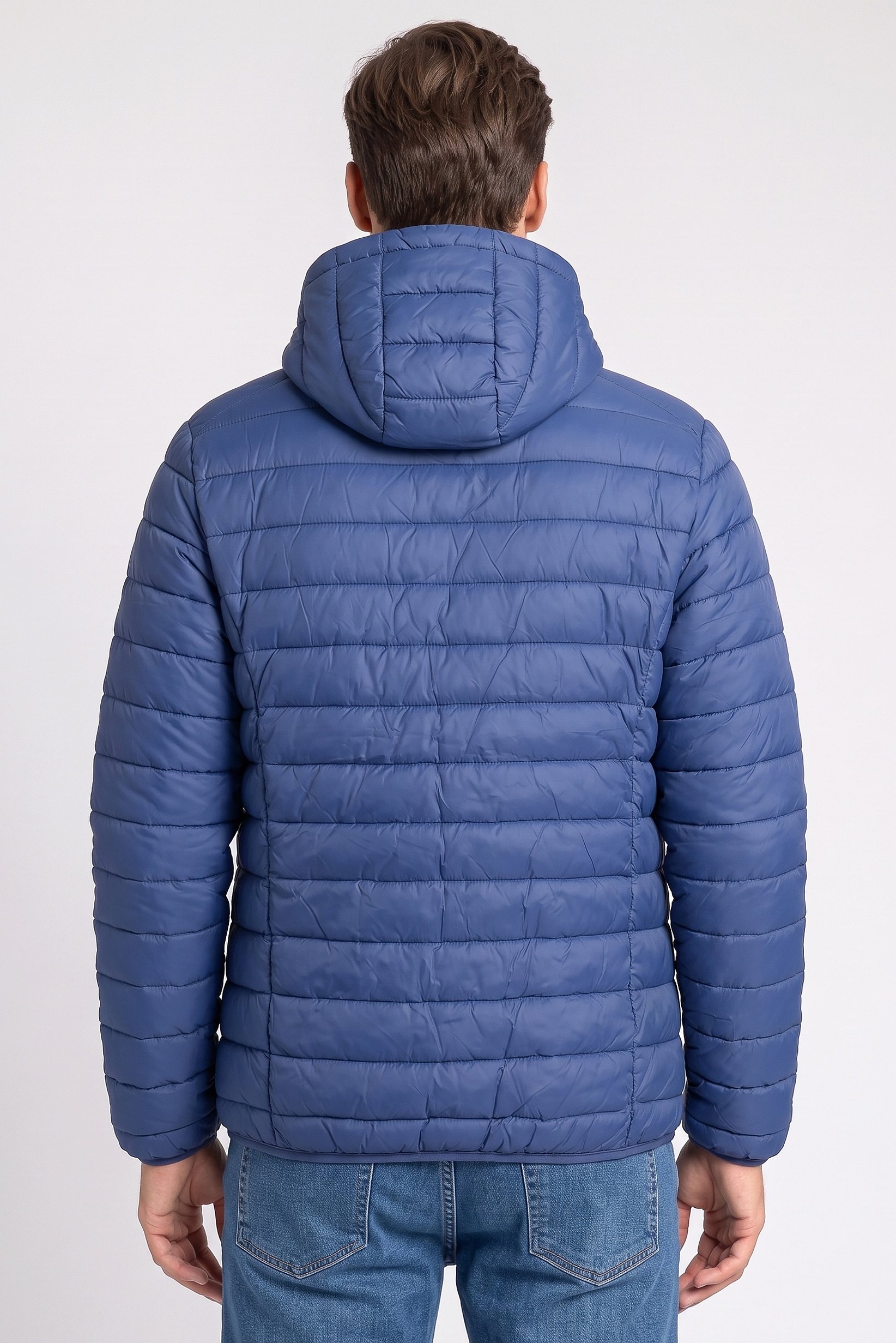 Men Quilted Puffer Jacket, Blue
