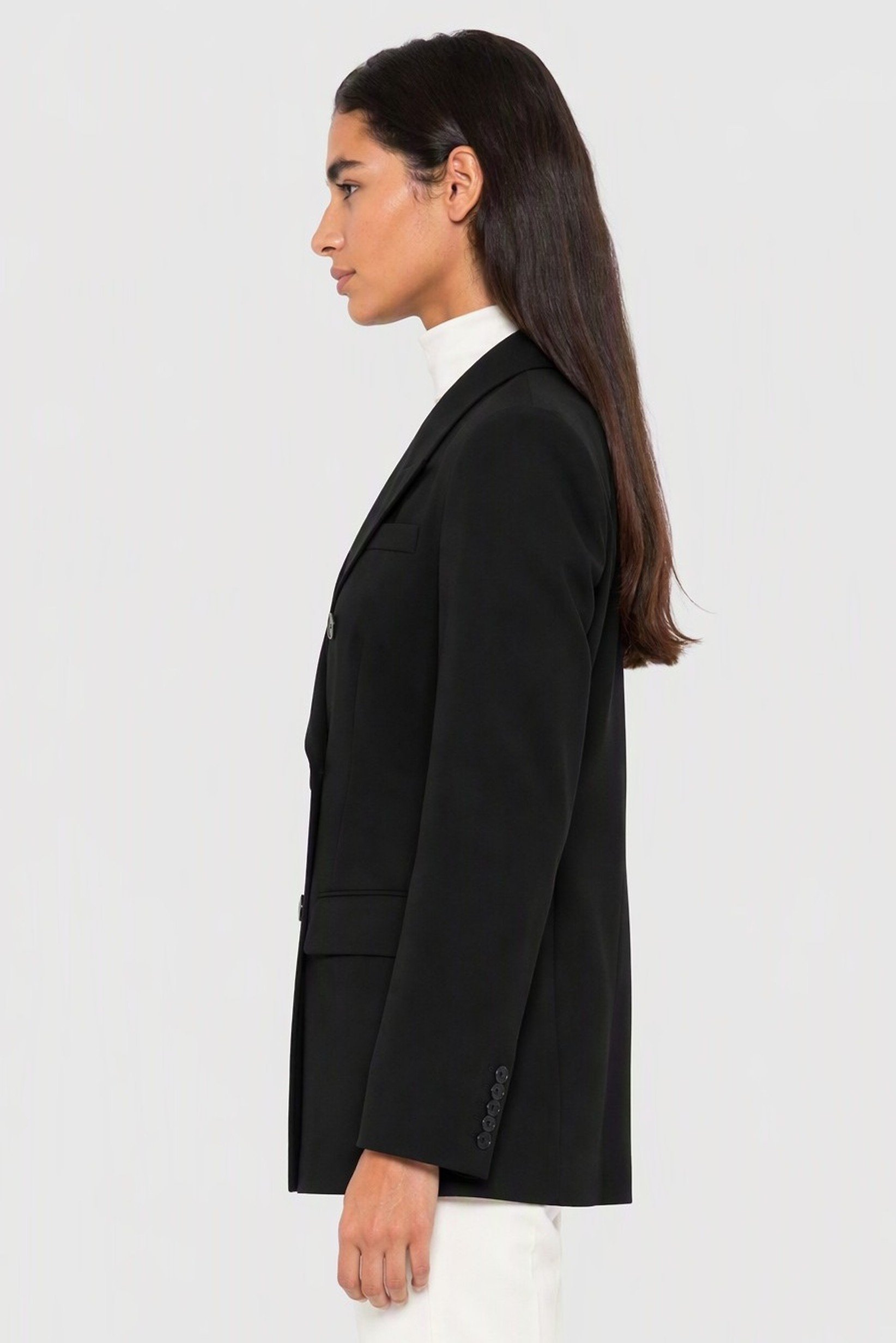 Women Regular Fit Solid Casual Blazer, Black