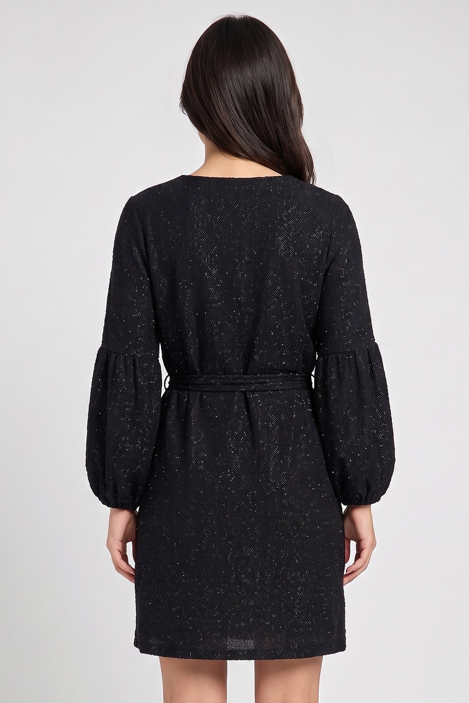 Women Metallic Sheath Dress, Black