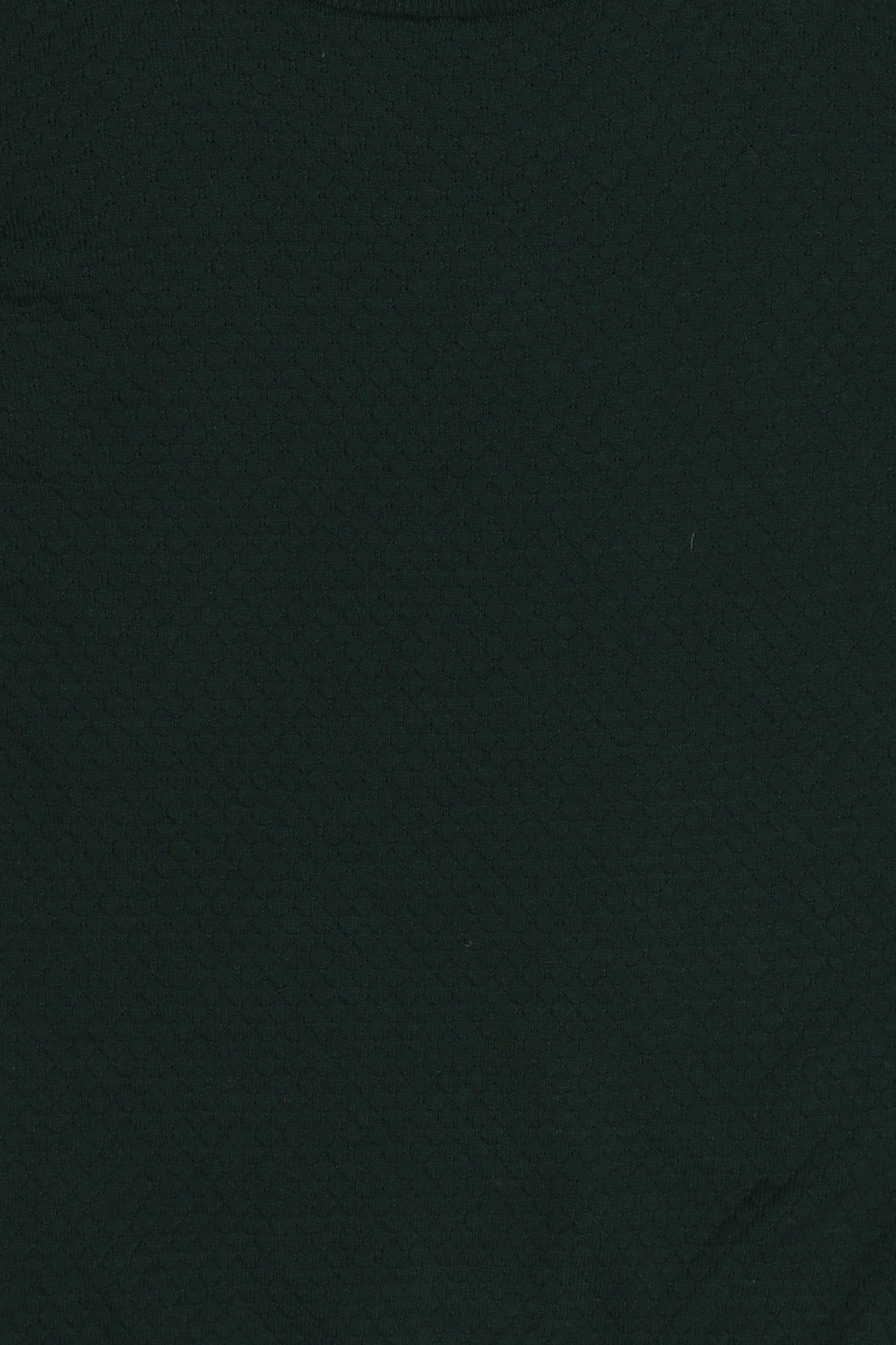 Women Round Neck Textured Sweater, Dark Green