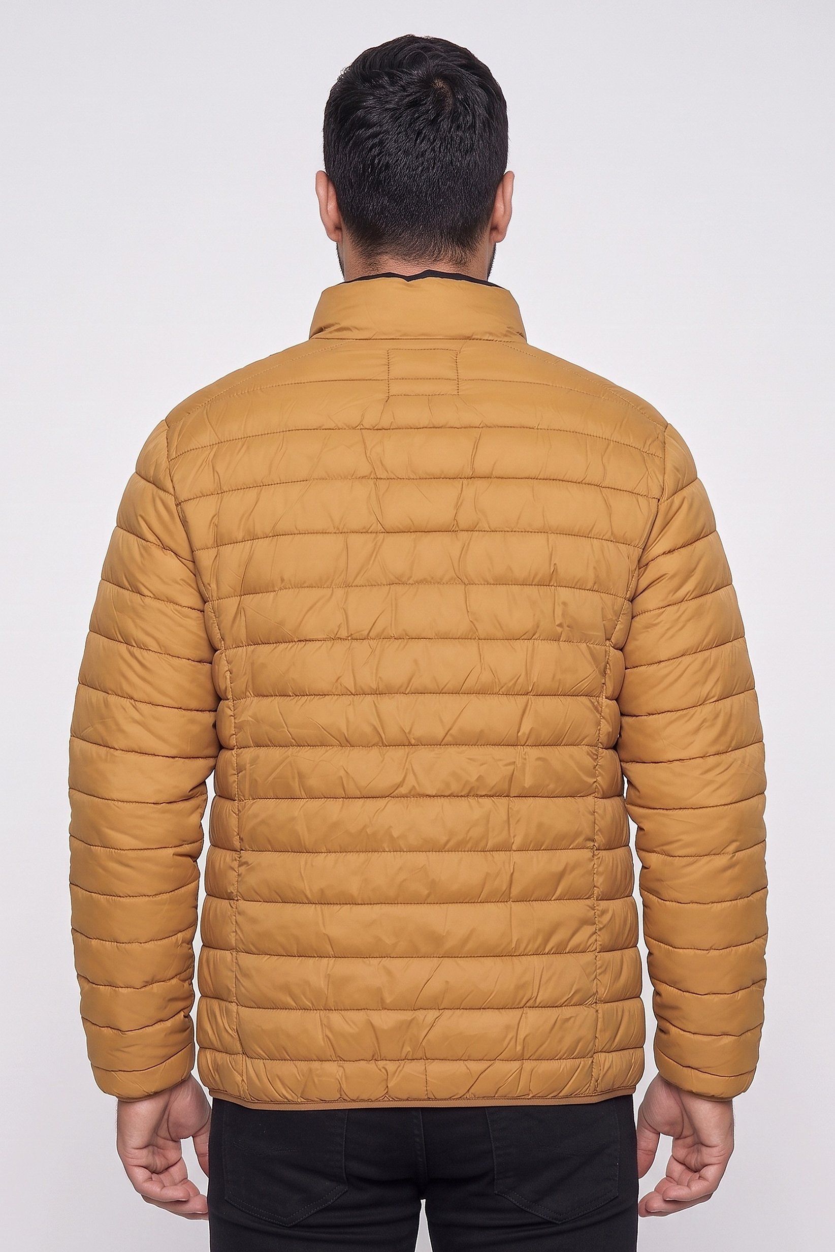 Men Quilted Puffer Jacket, Tan
