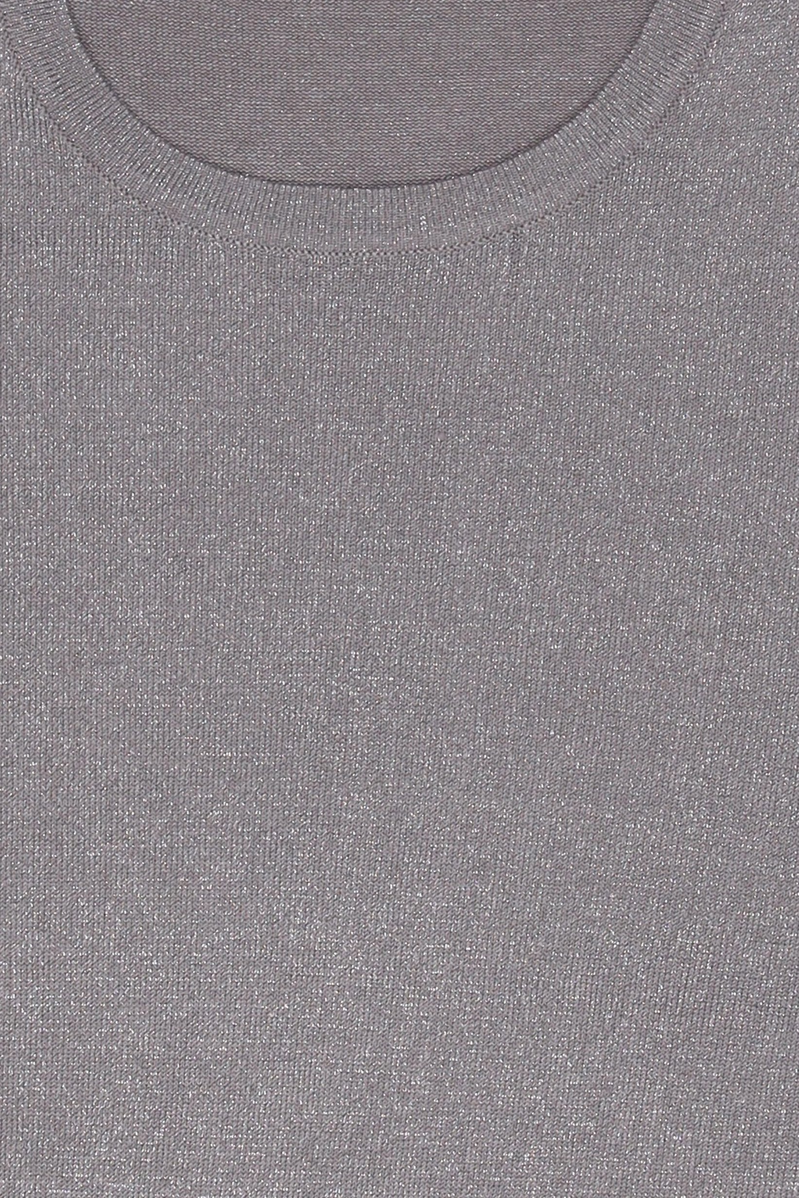 Women Round Neck Metallic Sweater, Grey