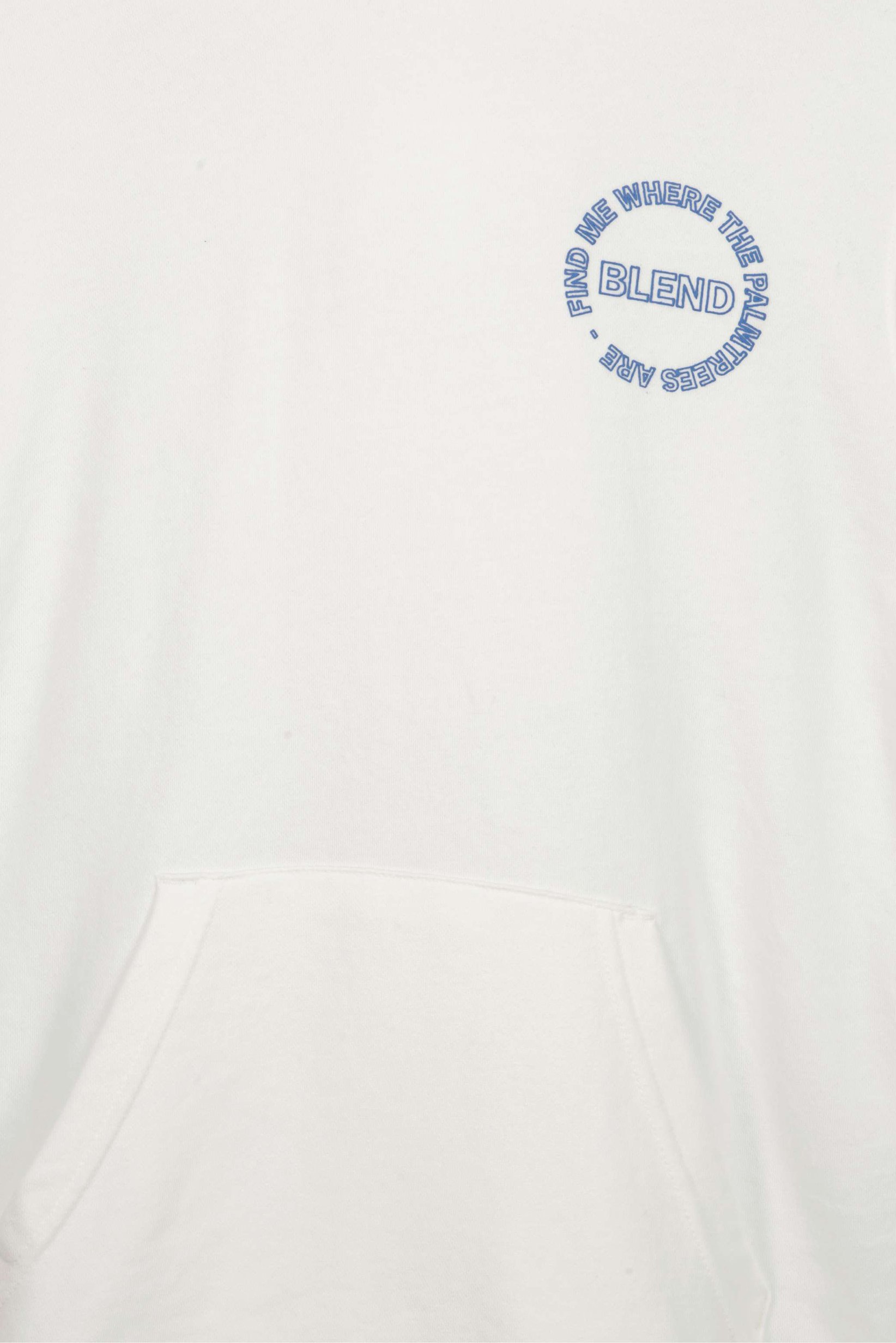 Men Brand Logo Long Sleeve Hoodie, White