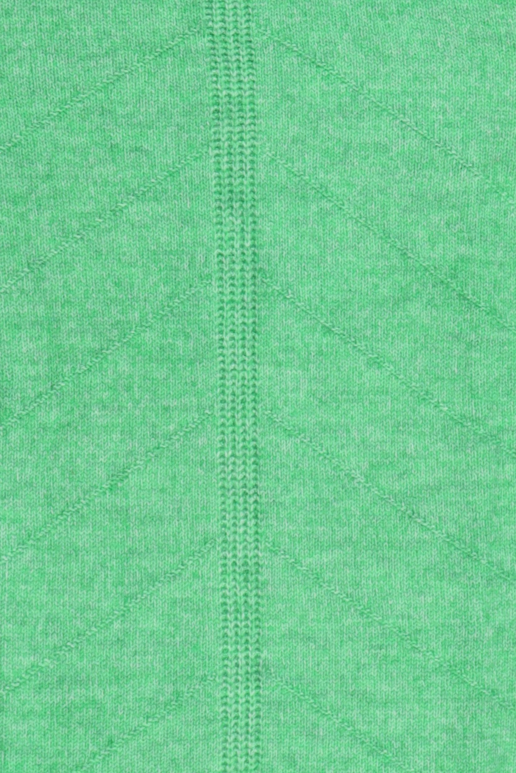 Women Curve Ribbed Neck Textured Sweater, Green