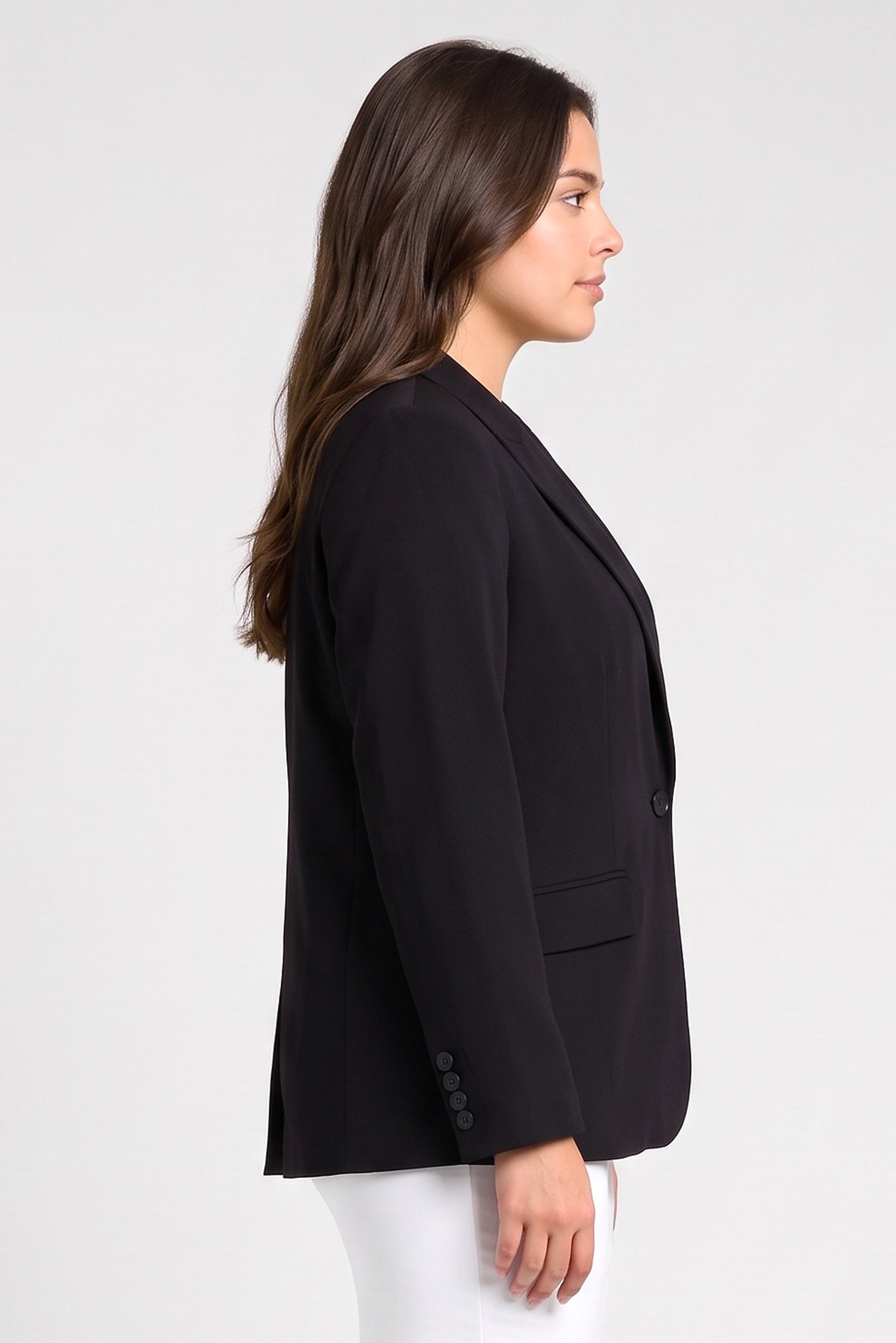 Women Regular Fit Solid Casual Blazer, Black
