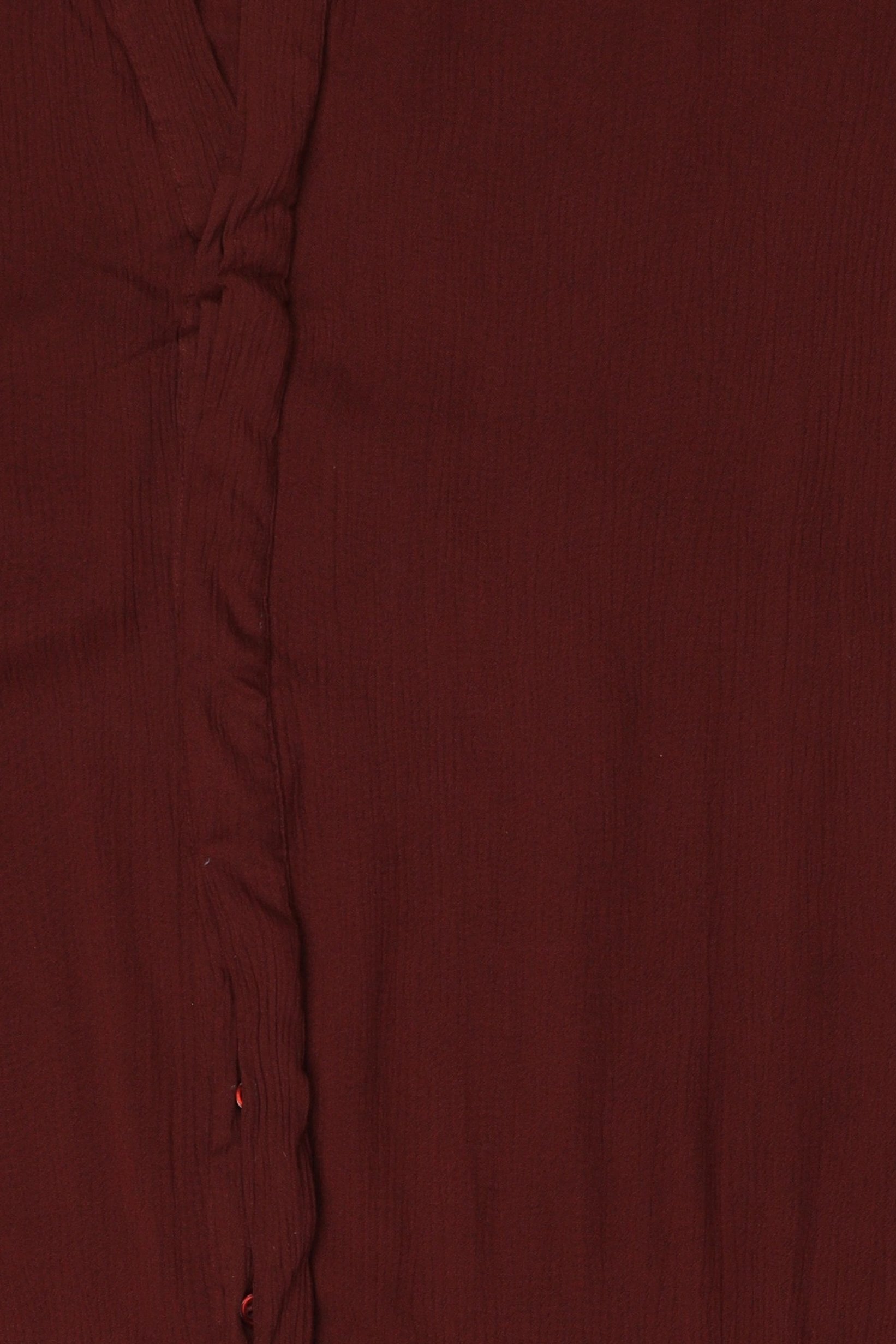 Women Stand Collar Textured Long Sleeve Shirt, Brown