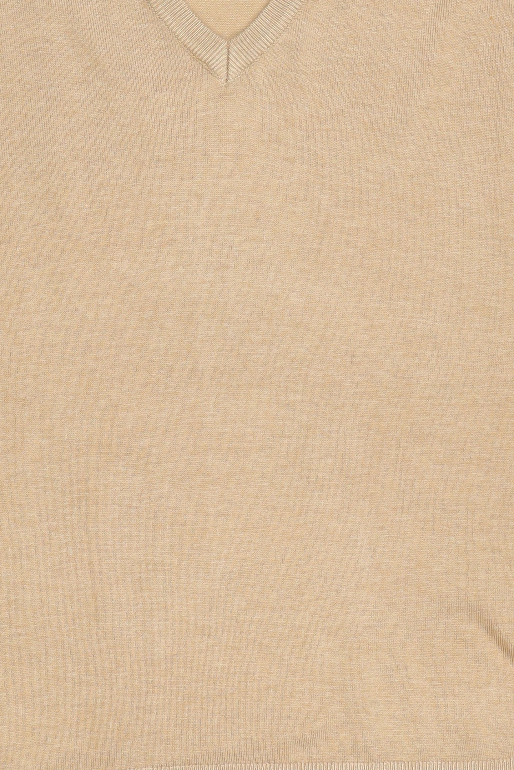 Women V-Neck Textured Sweater, Tan