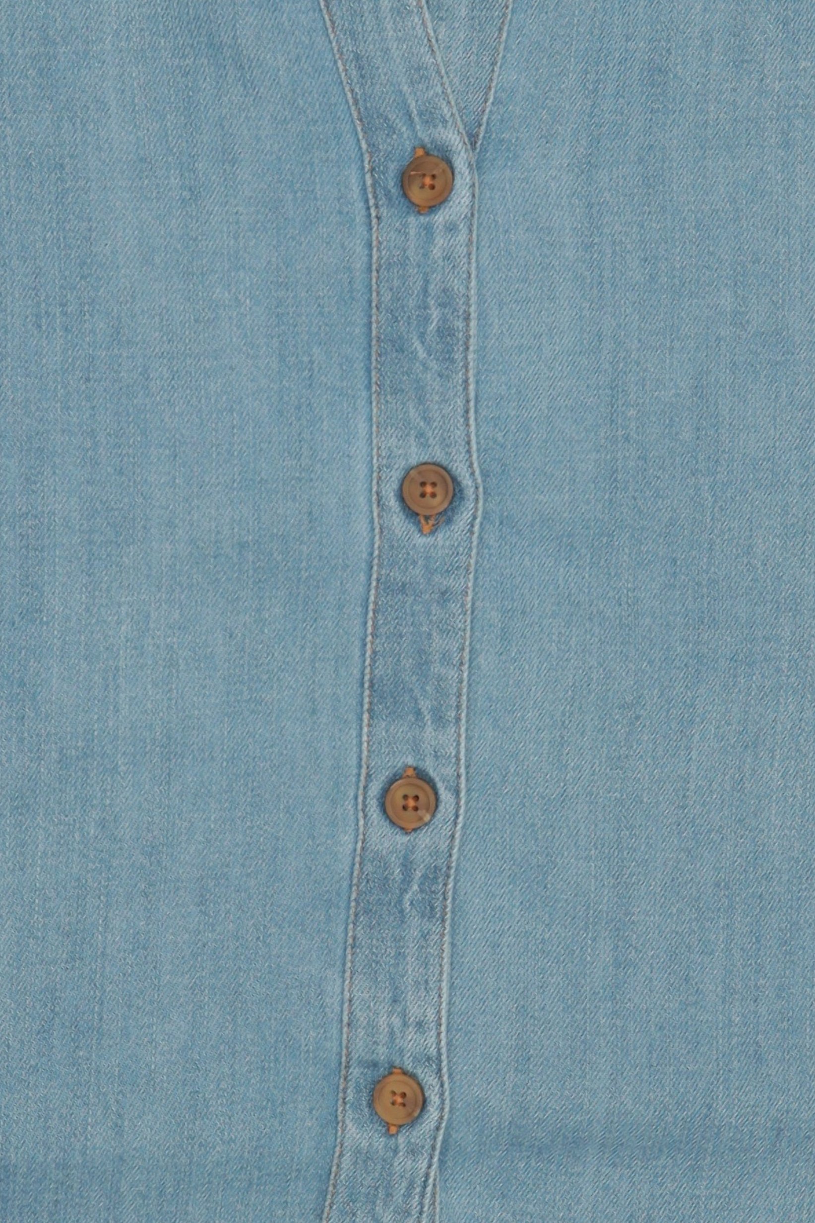 Women Regular Fit Washed 3/4 Sleeve Shirt, Light Blue