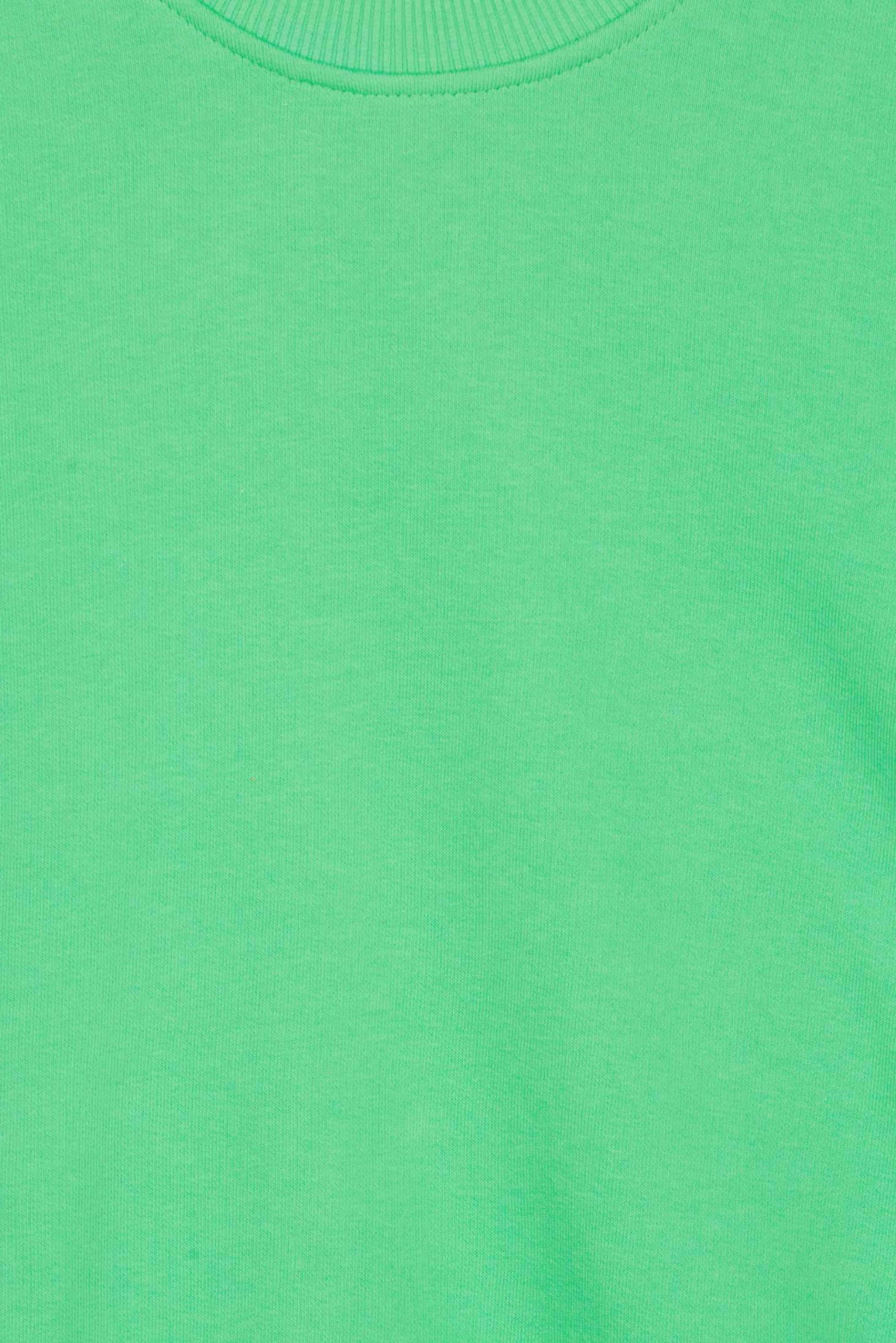 Women Crew Neck Balloon Sleeve Solid Top, Green