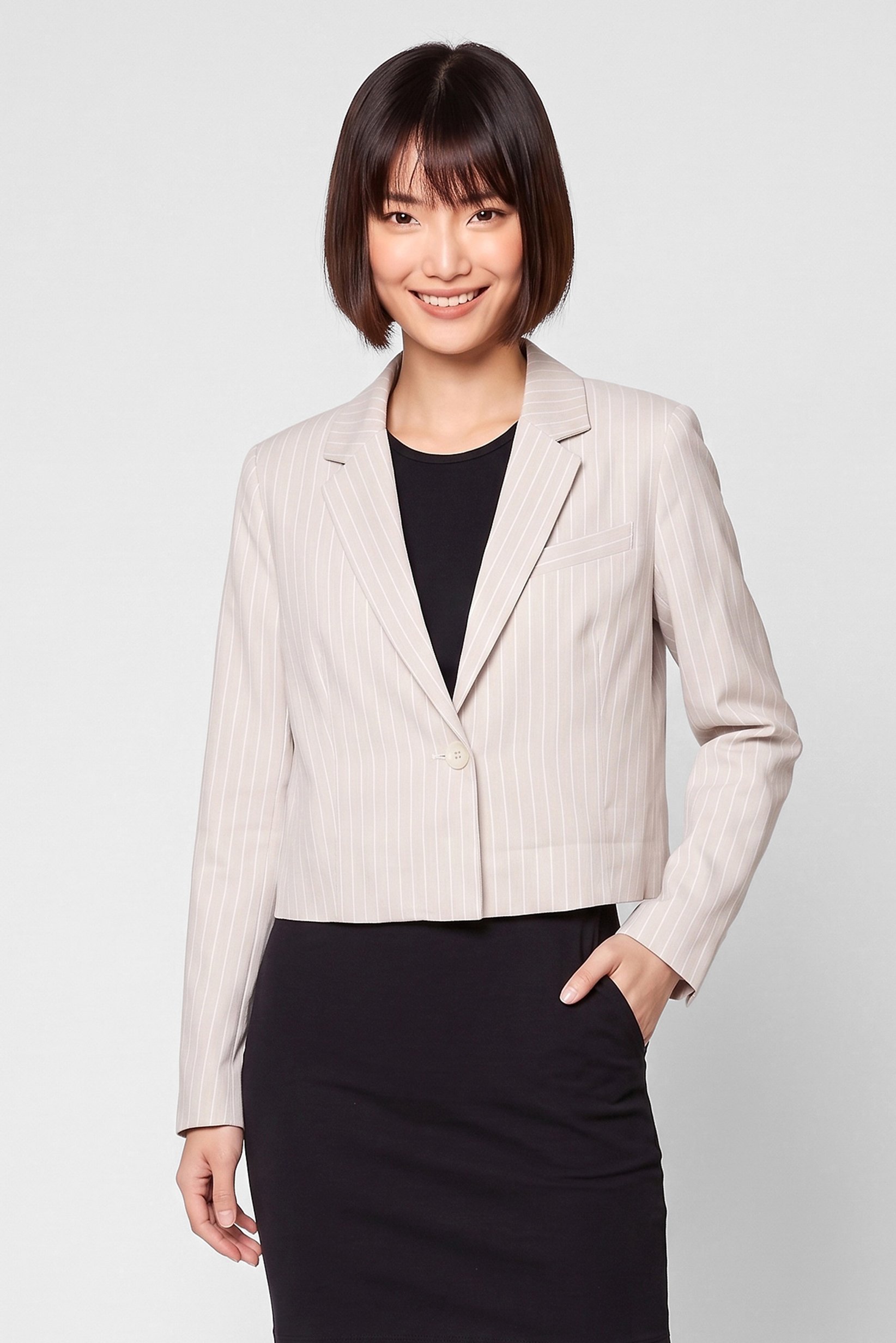Women Regular Fit Stripe Casual Blazer, Multicolor
