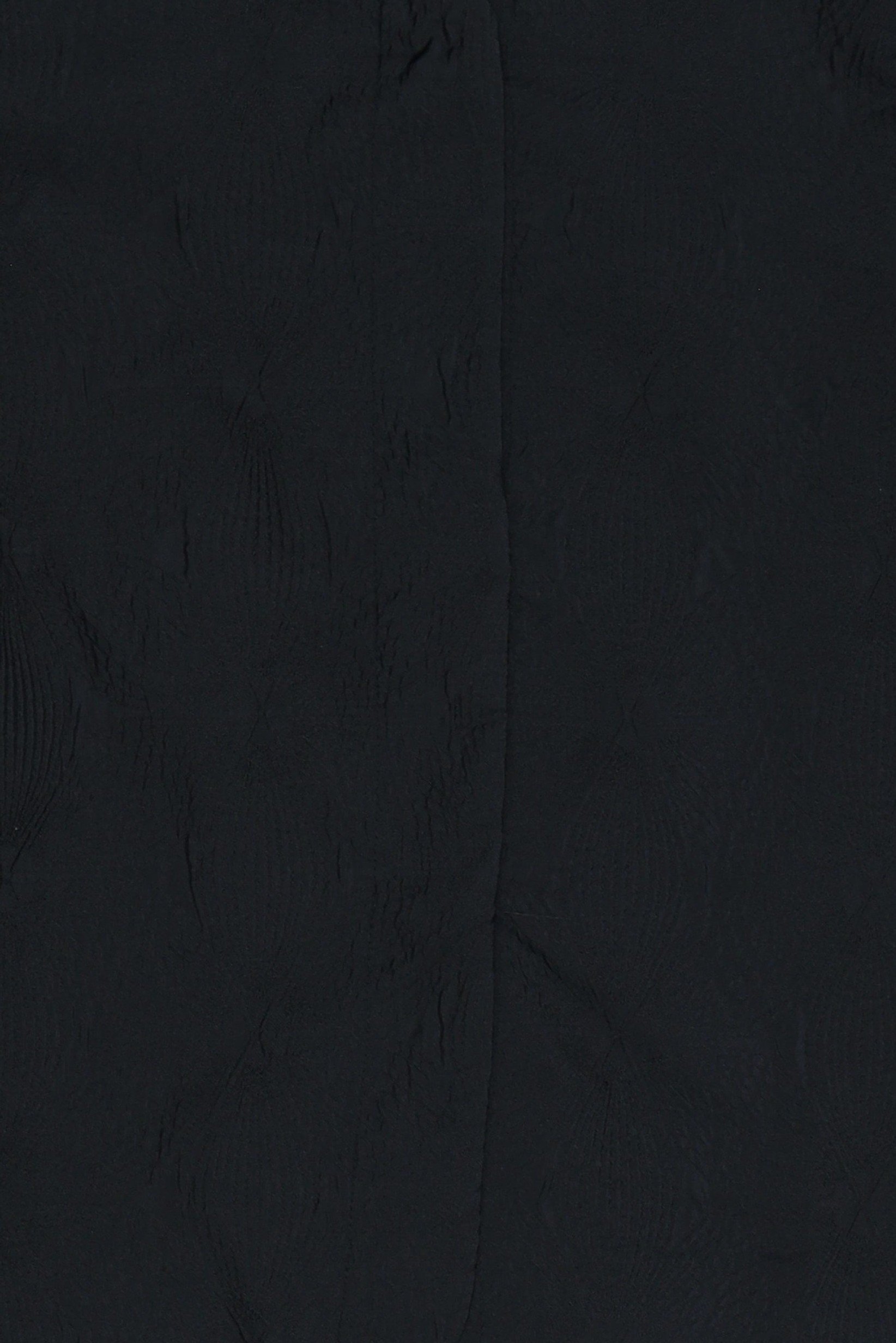 Women Round Neck Puffed Sleeve Textured Shirt, Black