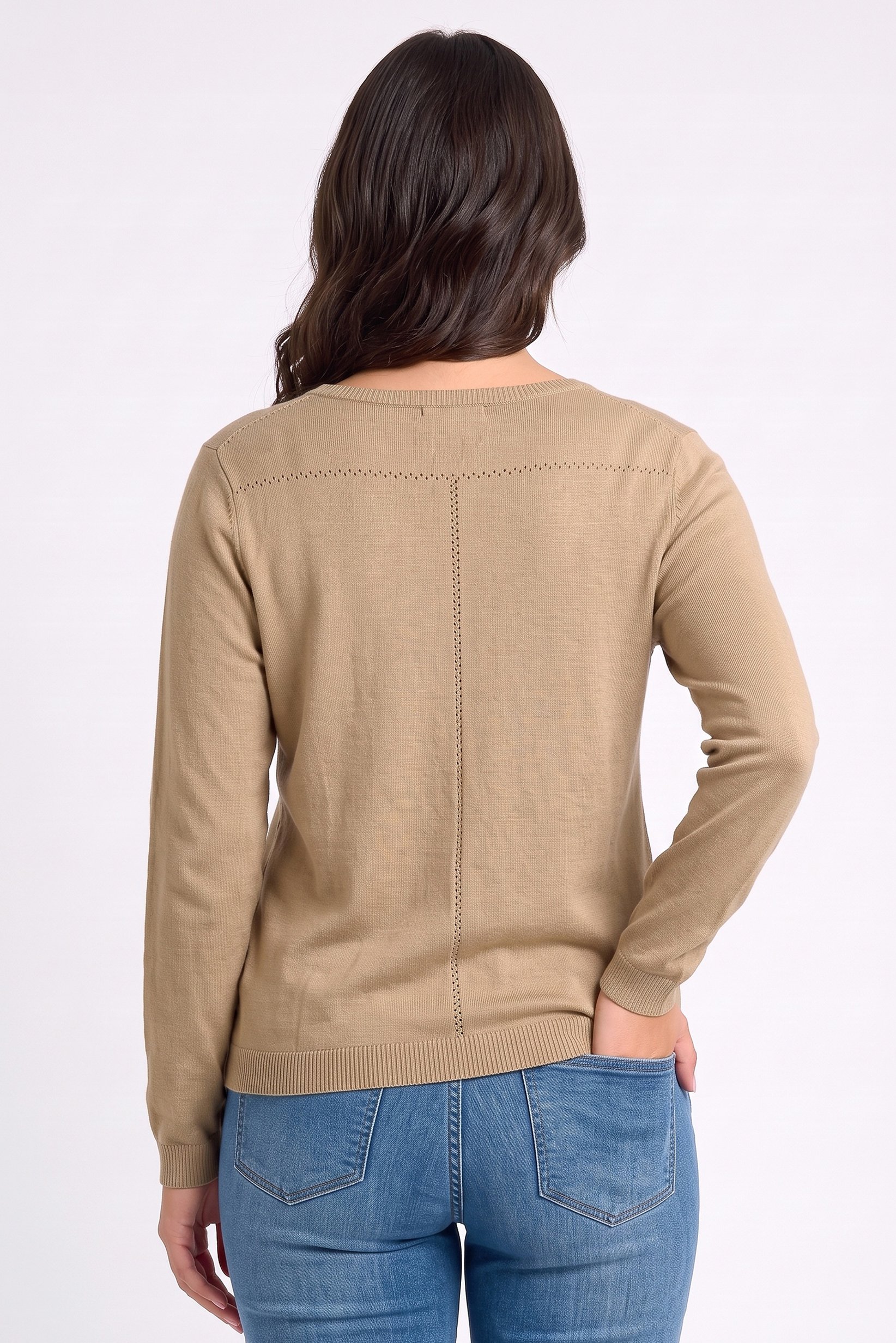 Women Round Neck Knitted Cardigan, Olive