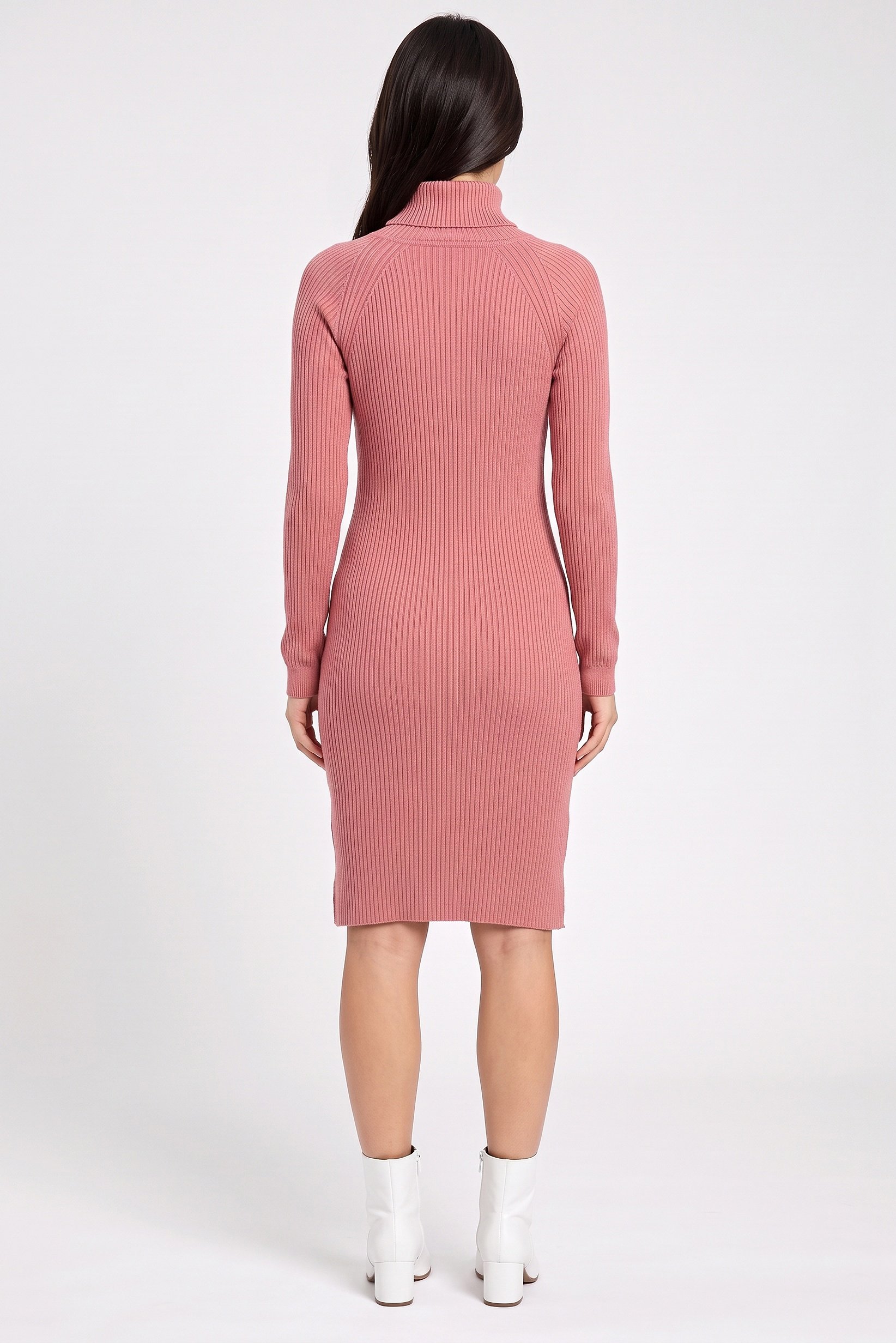 Women Knitted Sweater Dress, Old Rose
