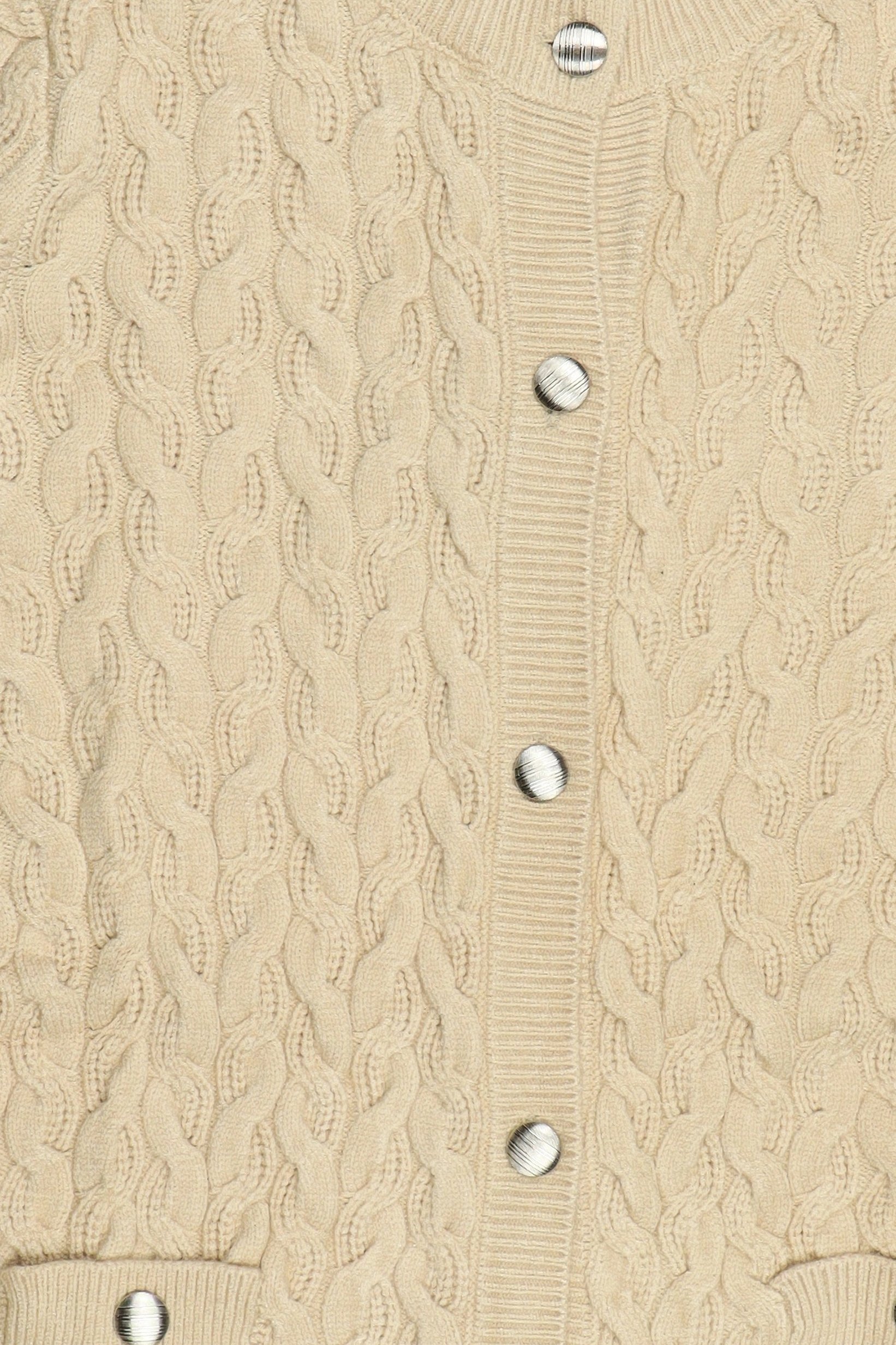 Women Crew Neck Textured Cardigan, Dark Beige