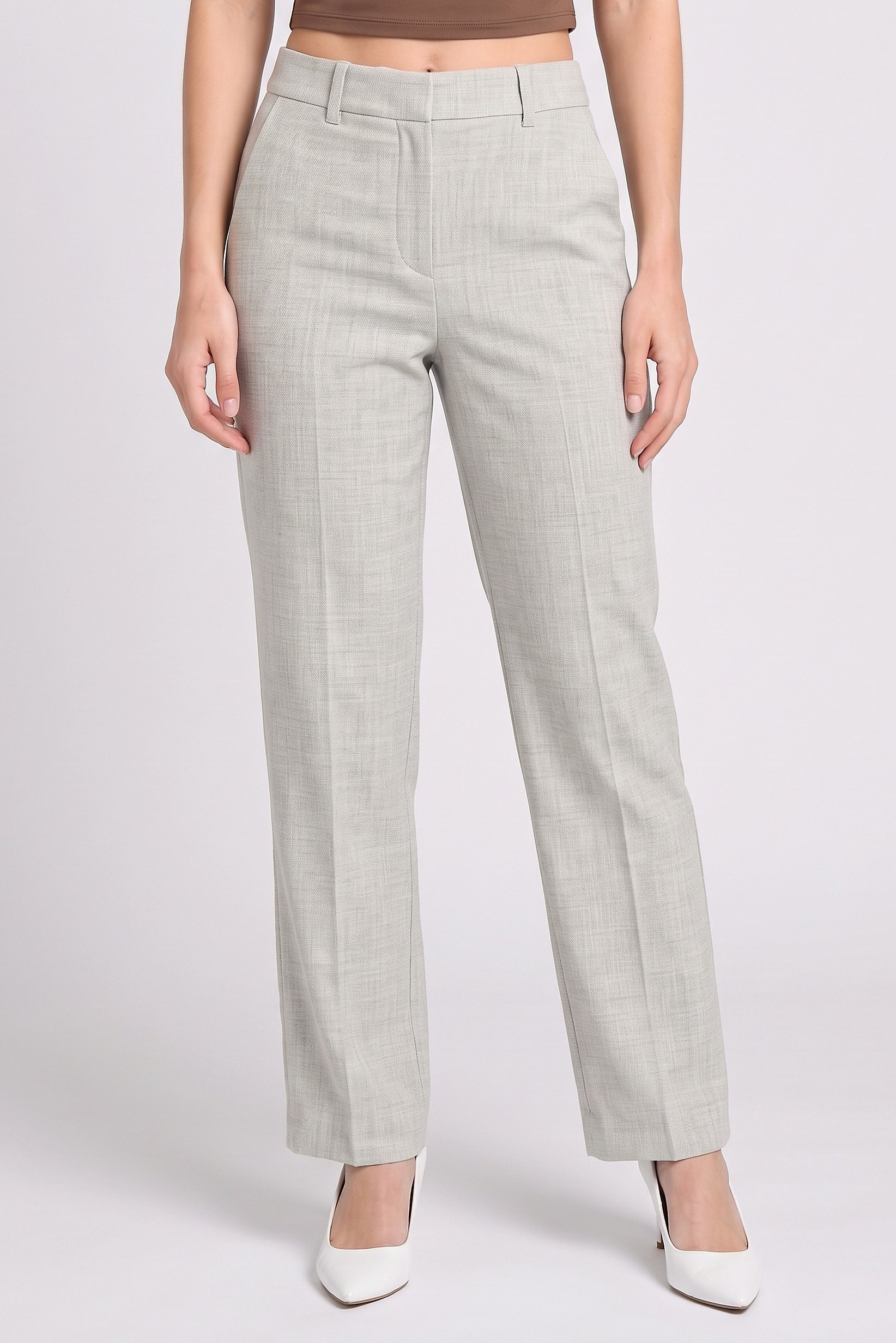 Women Regular Fit Heather Straight Leg Pants, Multicolor