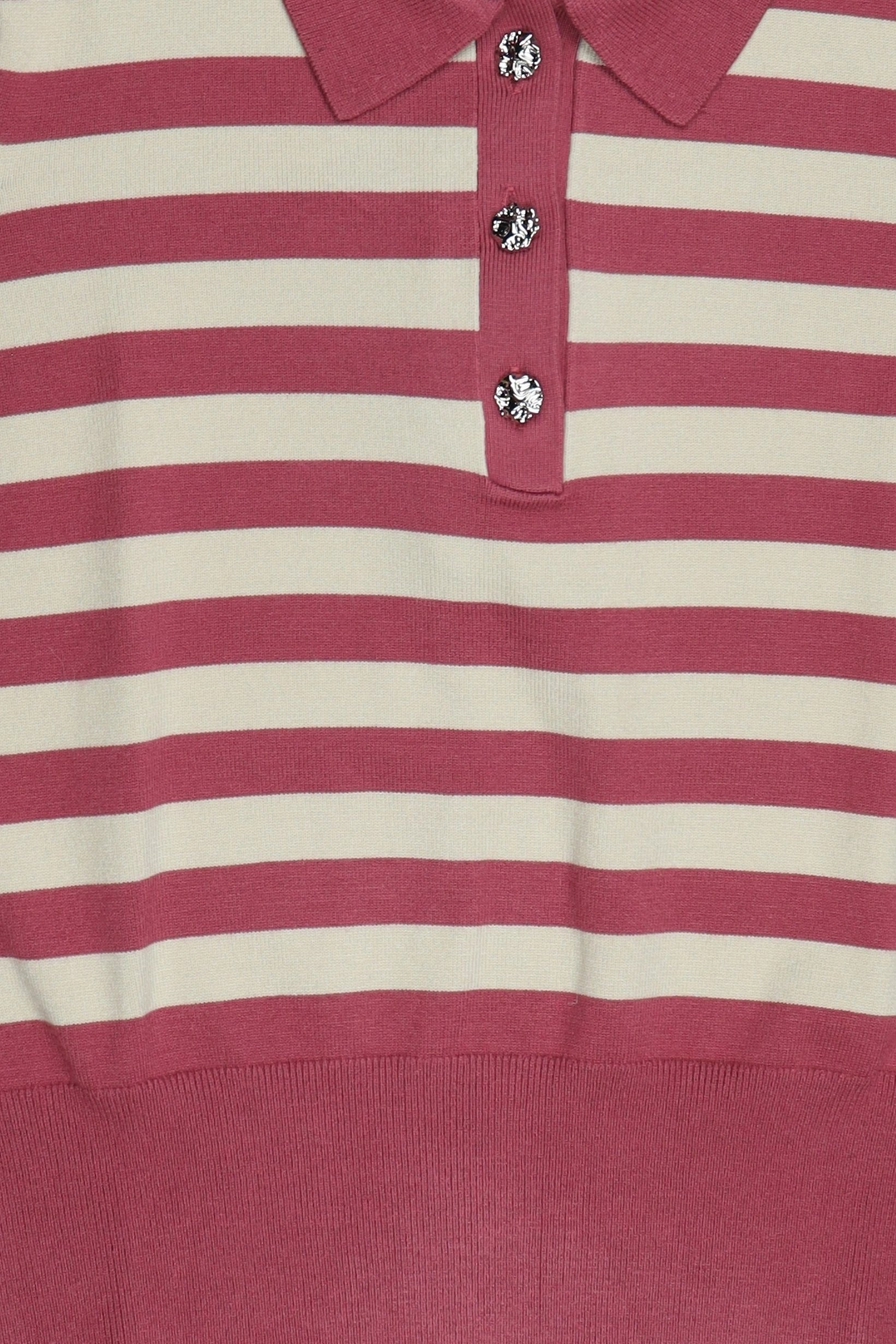 Women Spread Collar Stripe Sweater, Multicolor