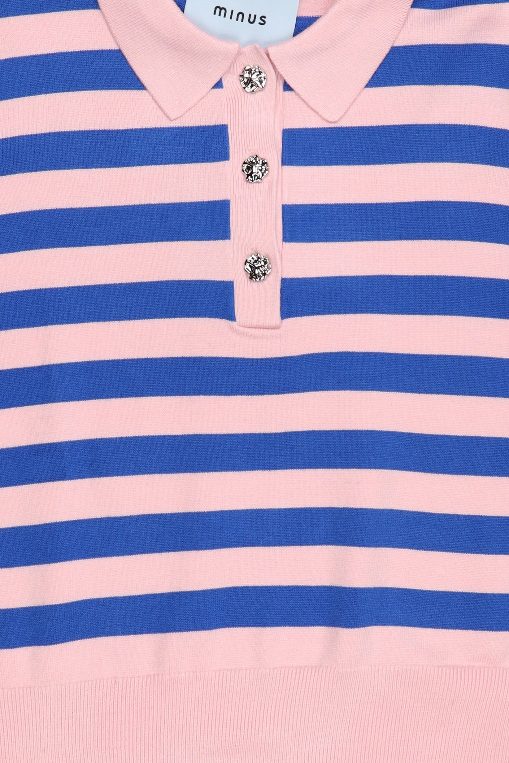 Women Spread Collar Stripe Sweater, Multicolor