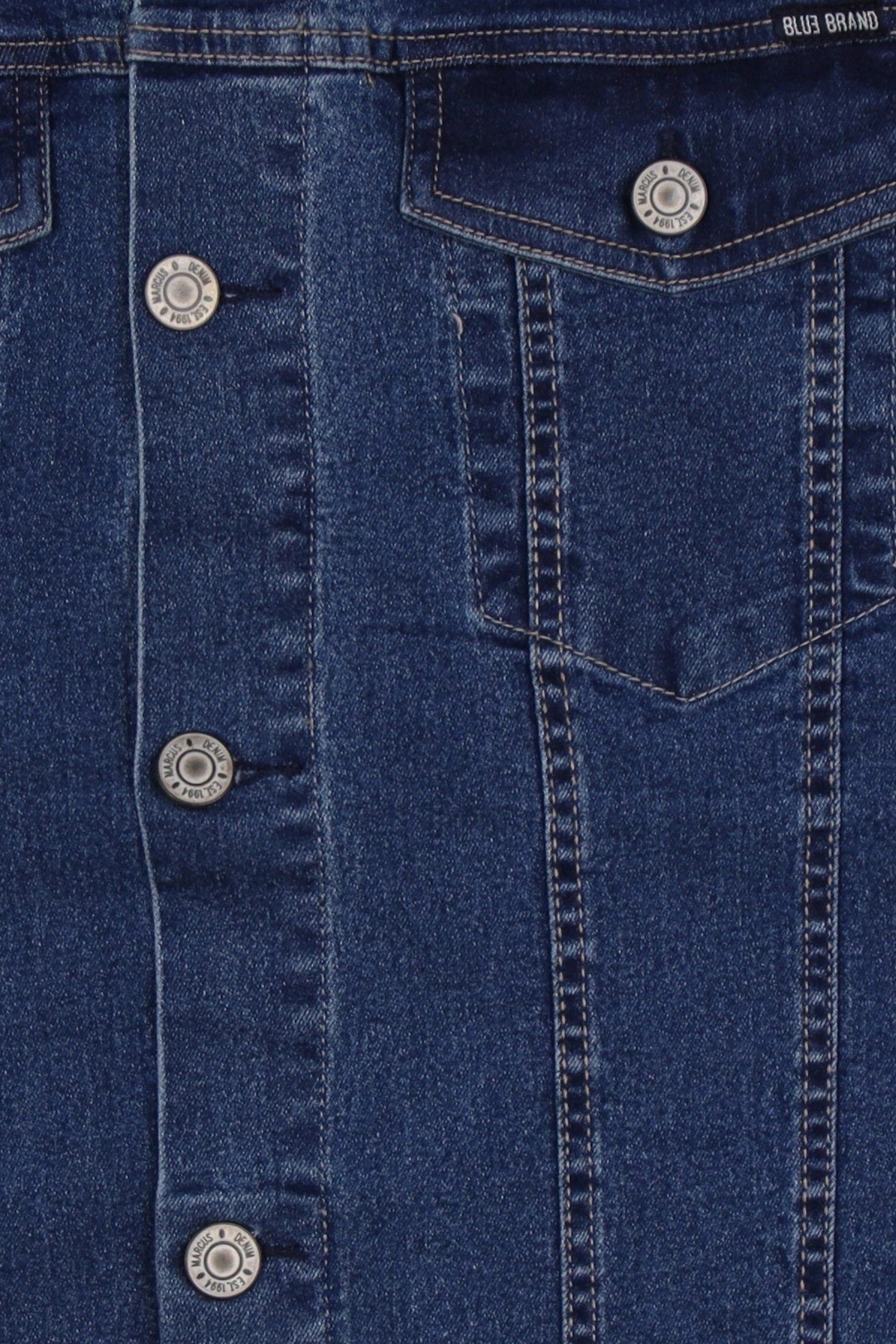 Men Solid Denim Jacket, Blue