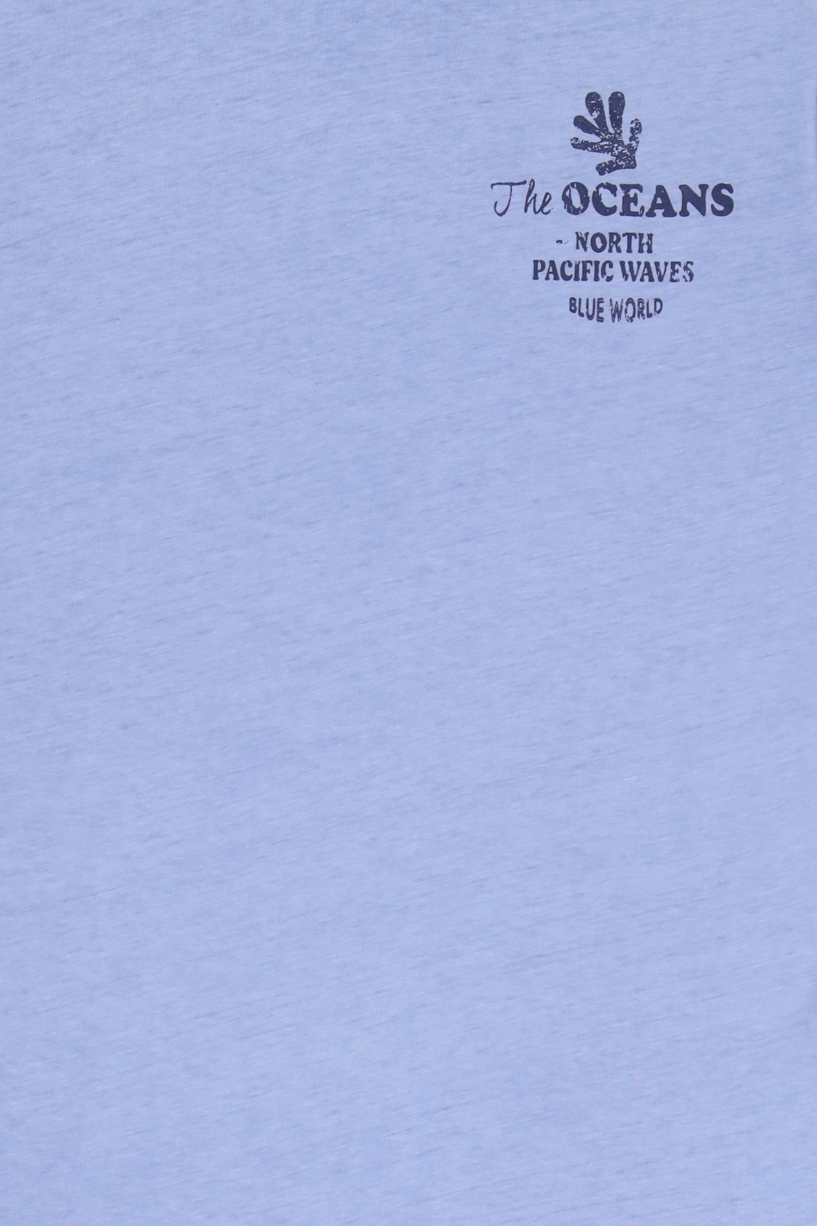 Men Crew Neck Short Sleeve Graphic Print T-Shirt, Blue