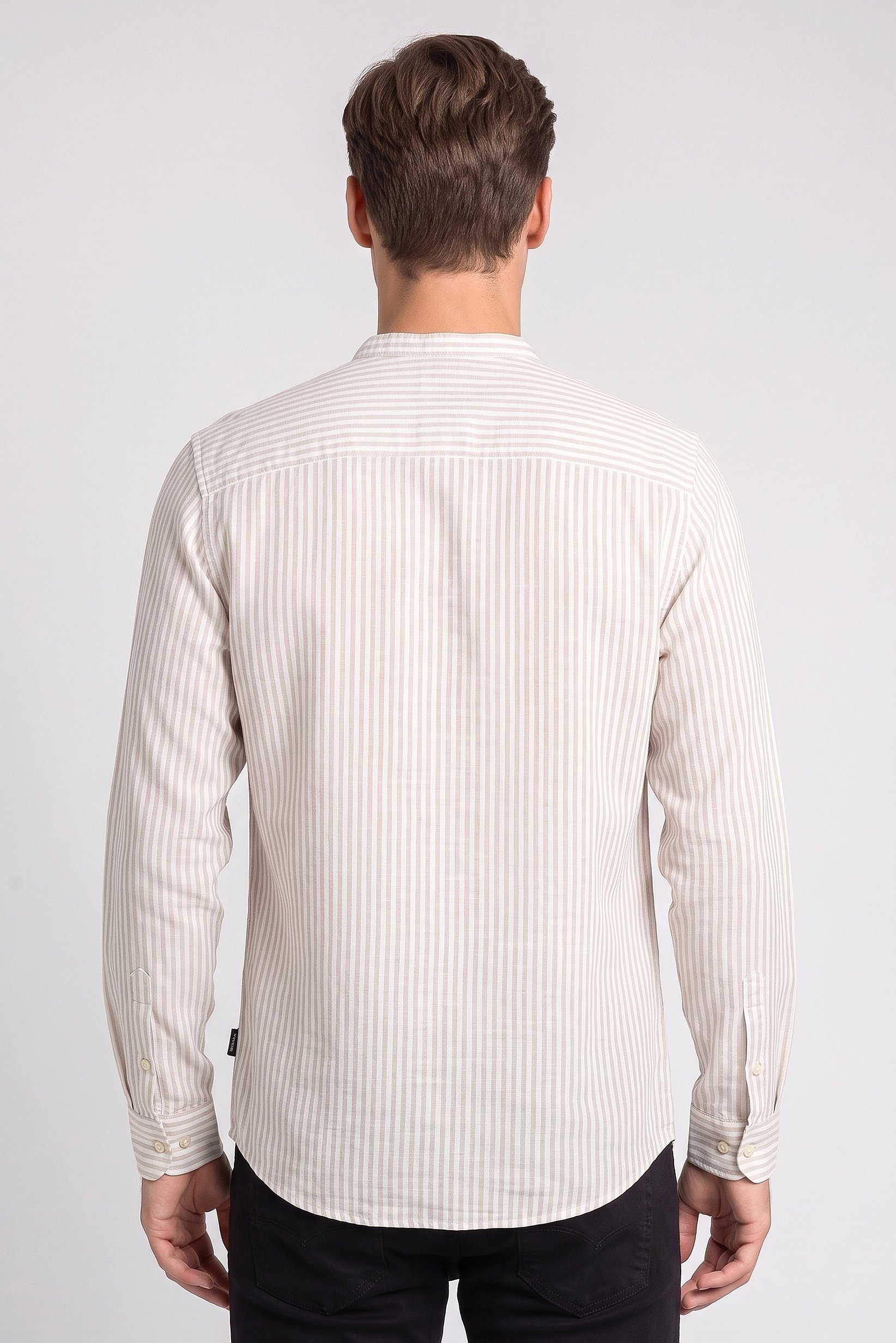 Men Slim Fit Stripe Long Sleeve Casual Shirt, Multicolor