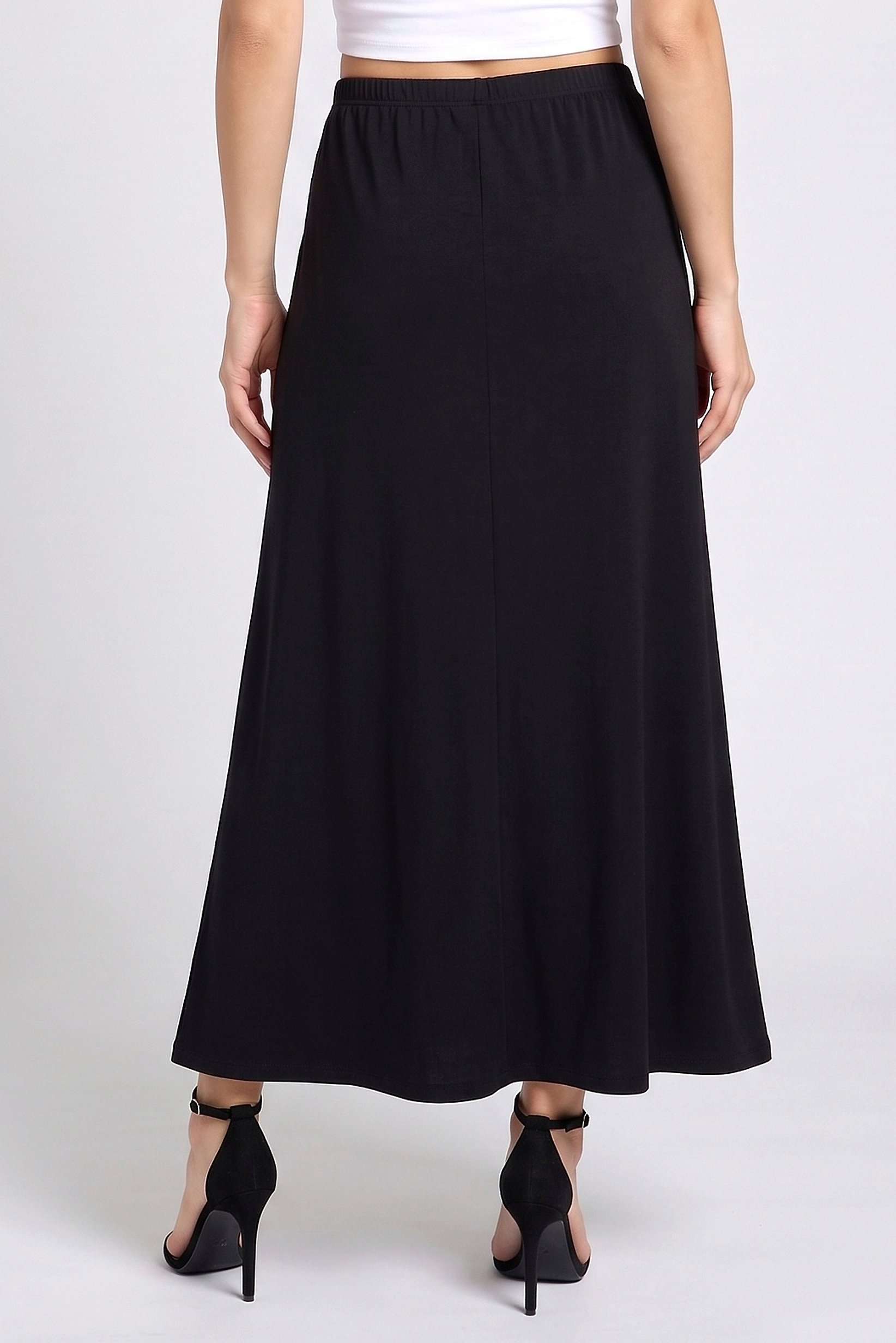 Women Plain Maxi Skirt, Black