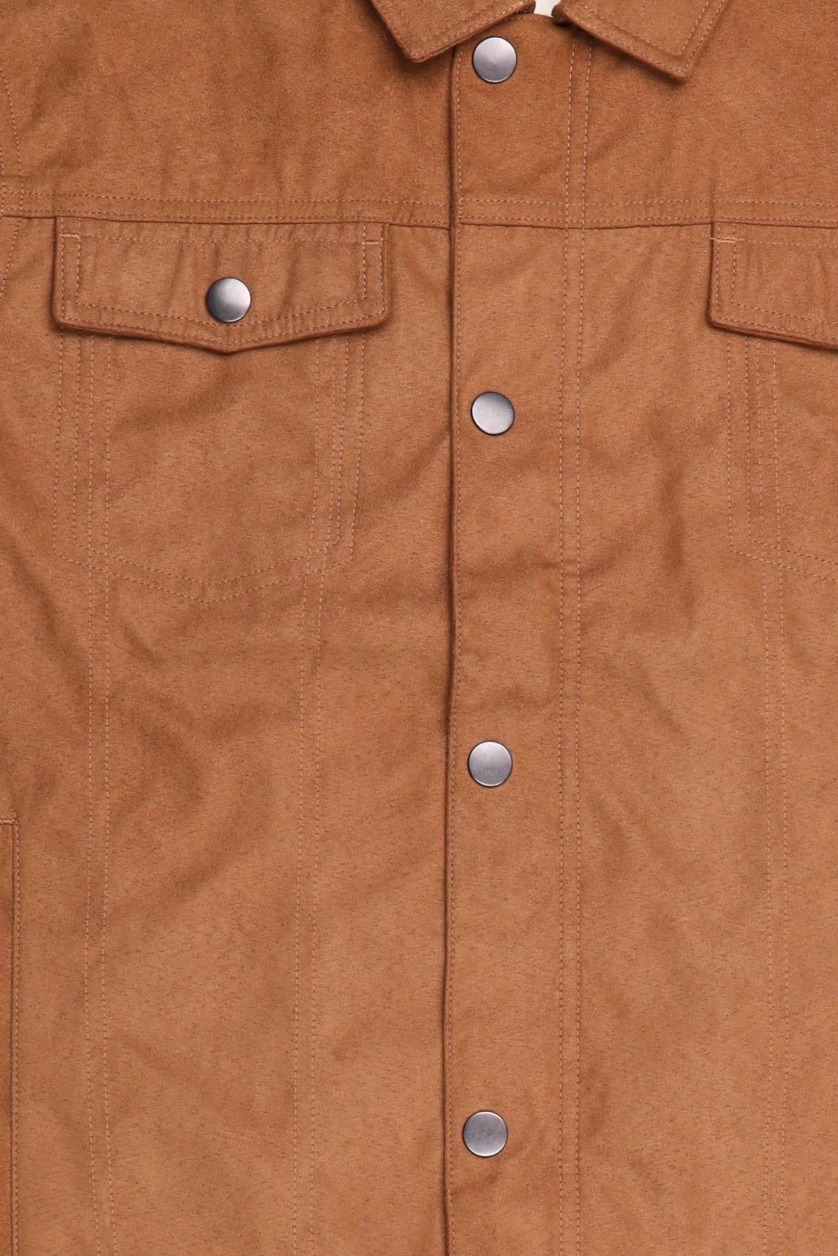 Men Textured Jacket Shirt, Brown