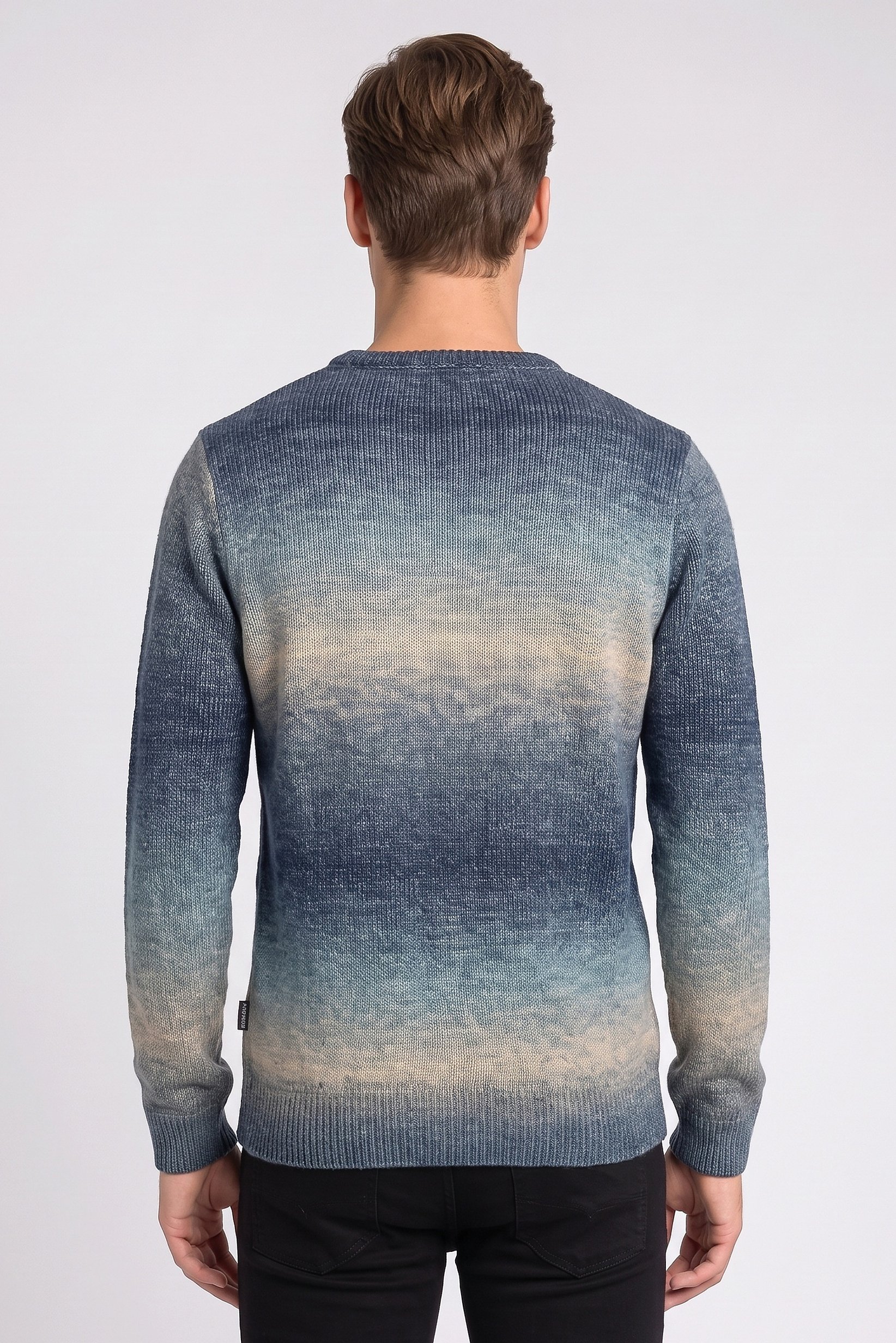 Men Crew Neck Knitted Sweater, Multicolor