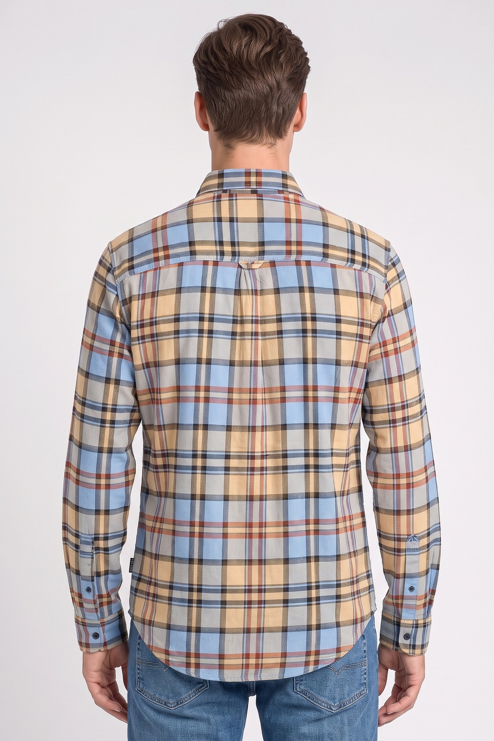 Men Regular Fit Long Sleeve Checkered Casual Shirt, Multicolor