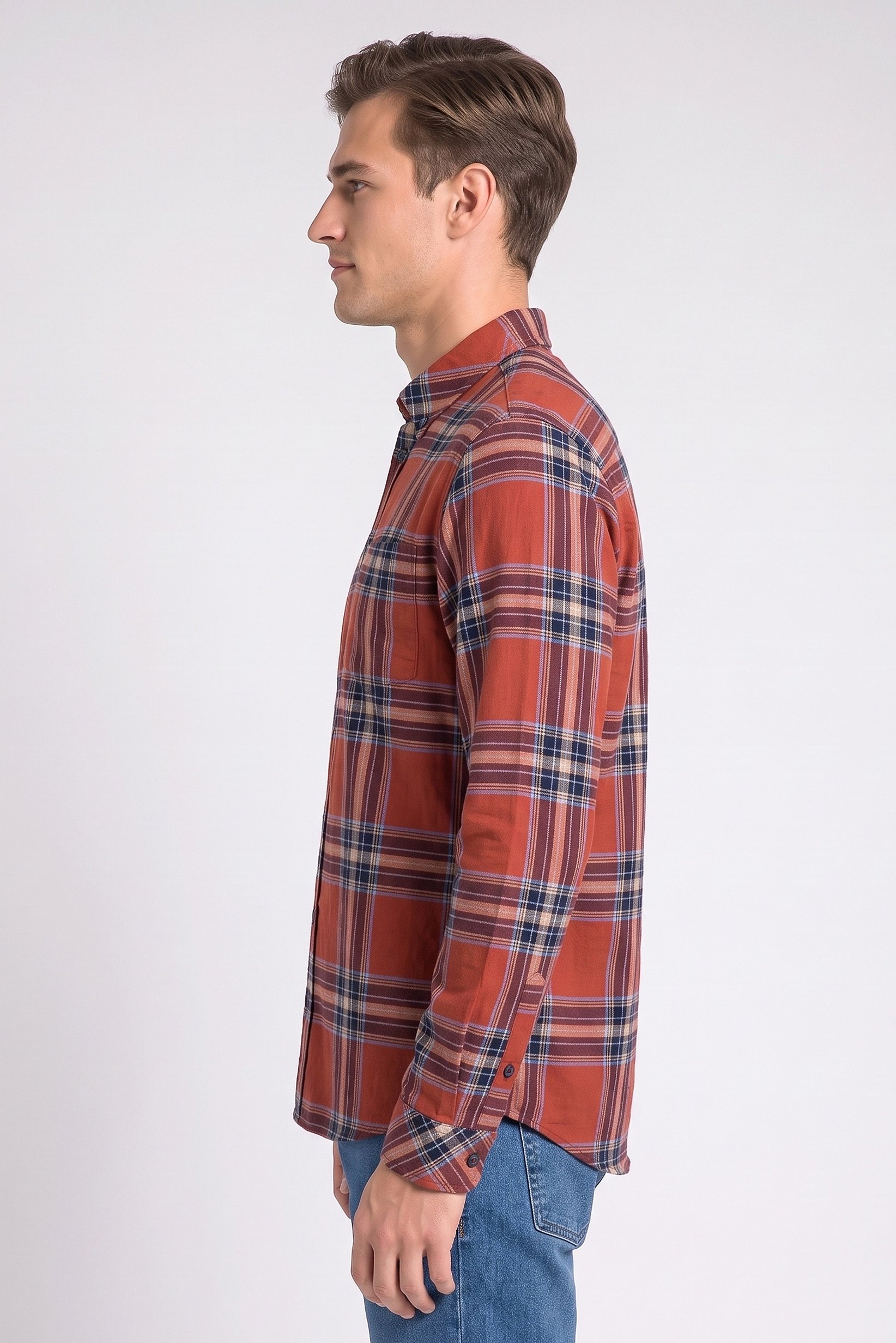 Men Regular Fit Checkered Long Sleeve Casual Shirt, Multicolor