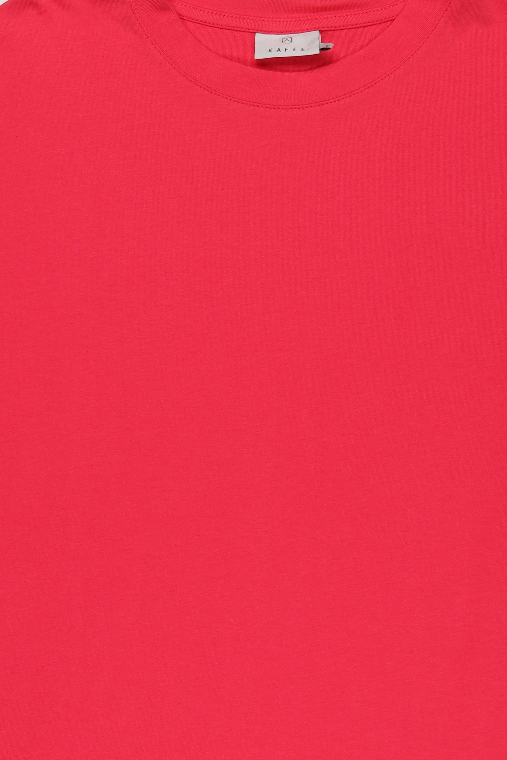 Women Crew Neck Short Sleeve Solid T-Shirt, Coral