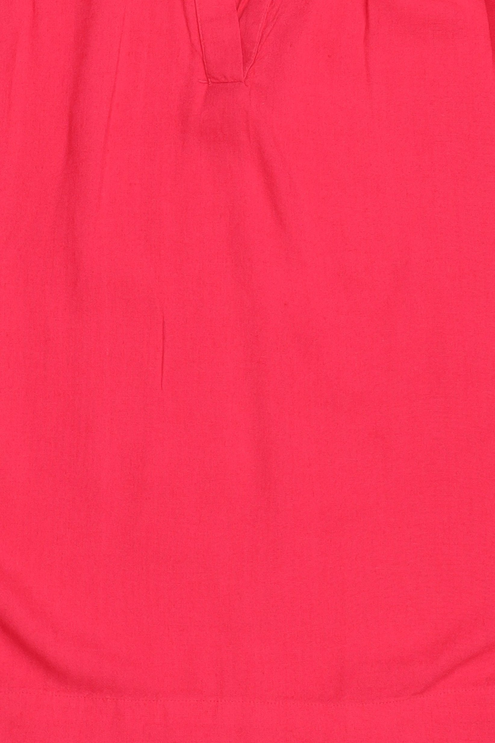 Women Split Neck Plain Cap Sleeve Top, Dark Pink