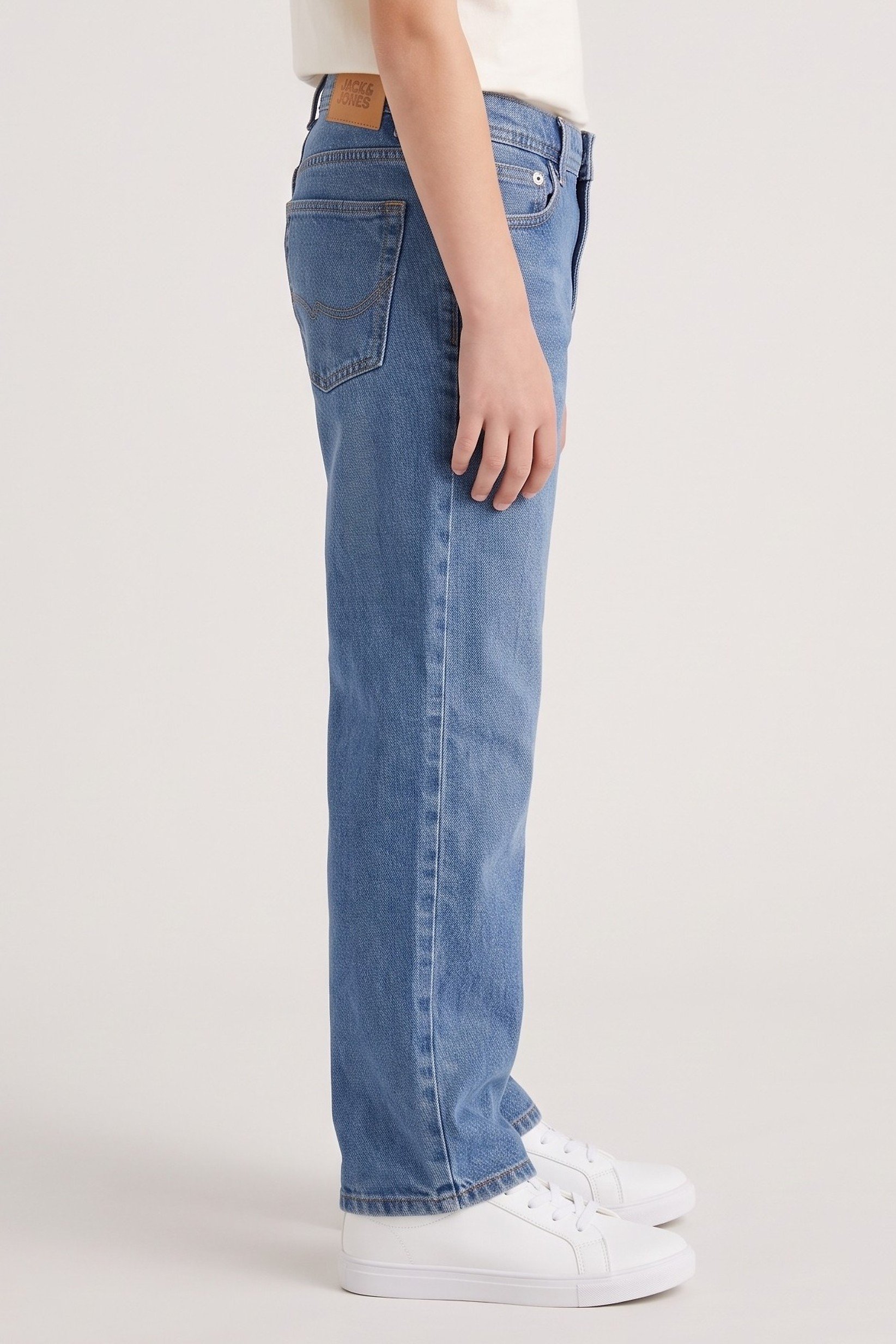 Kids Boy Relaxed Fit Solid Denim Jeans, Blue