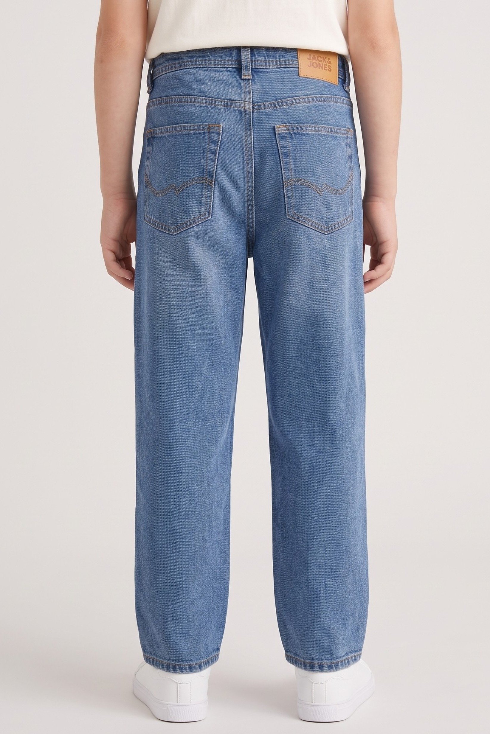 Kids Boy Relaxed Fit Solid Denim Jeans, Blue