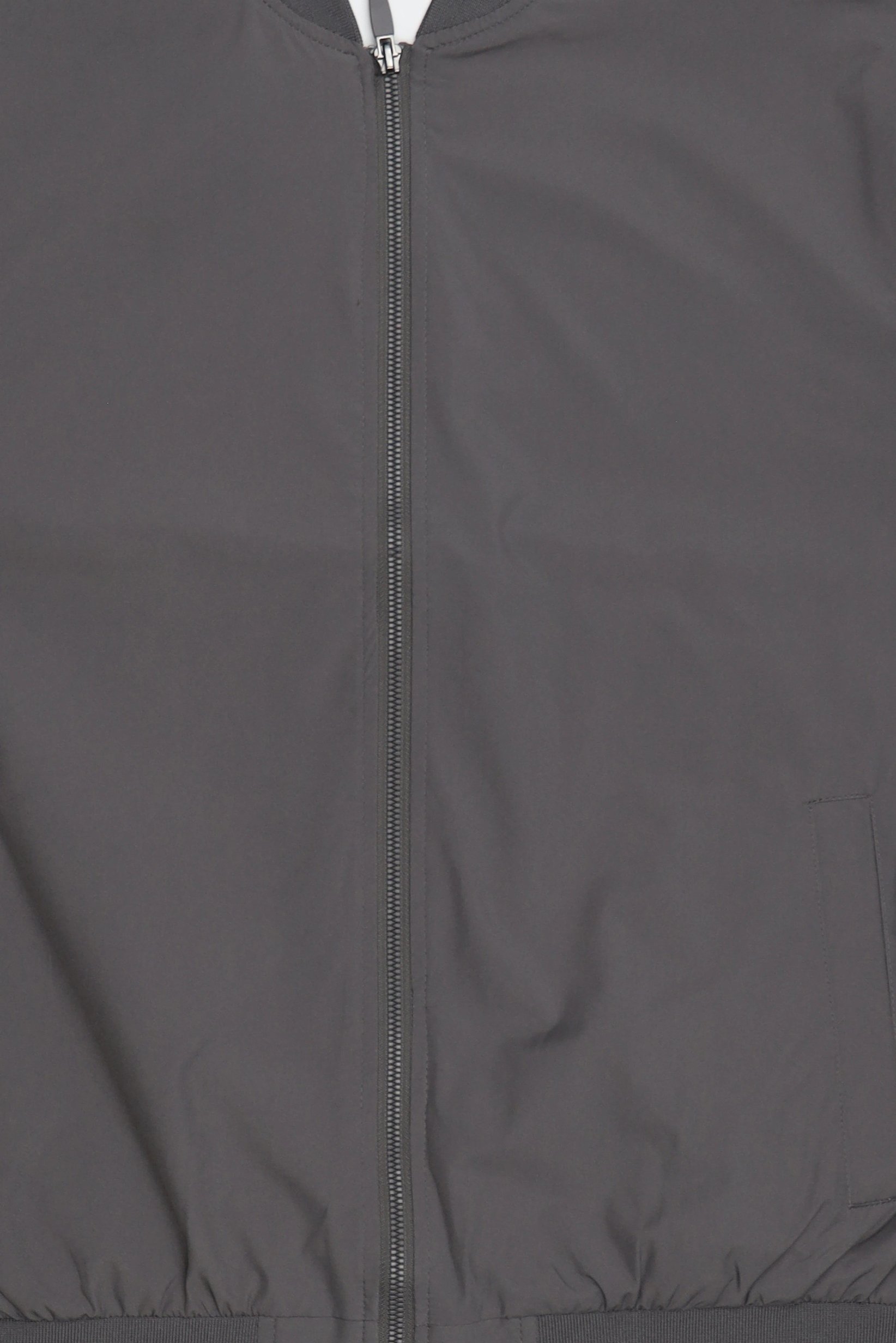 Men Solid Bomber Jacket, Grey