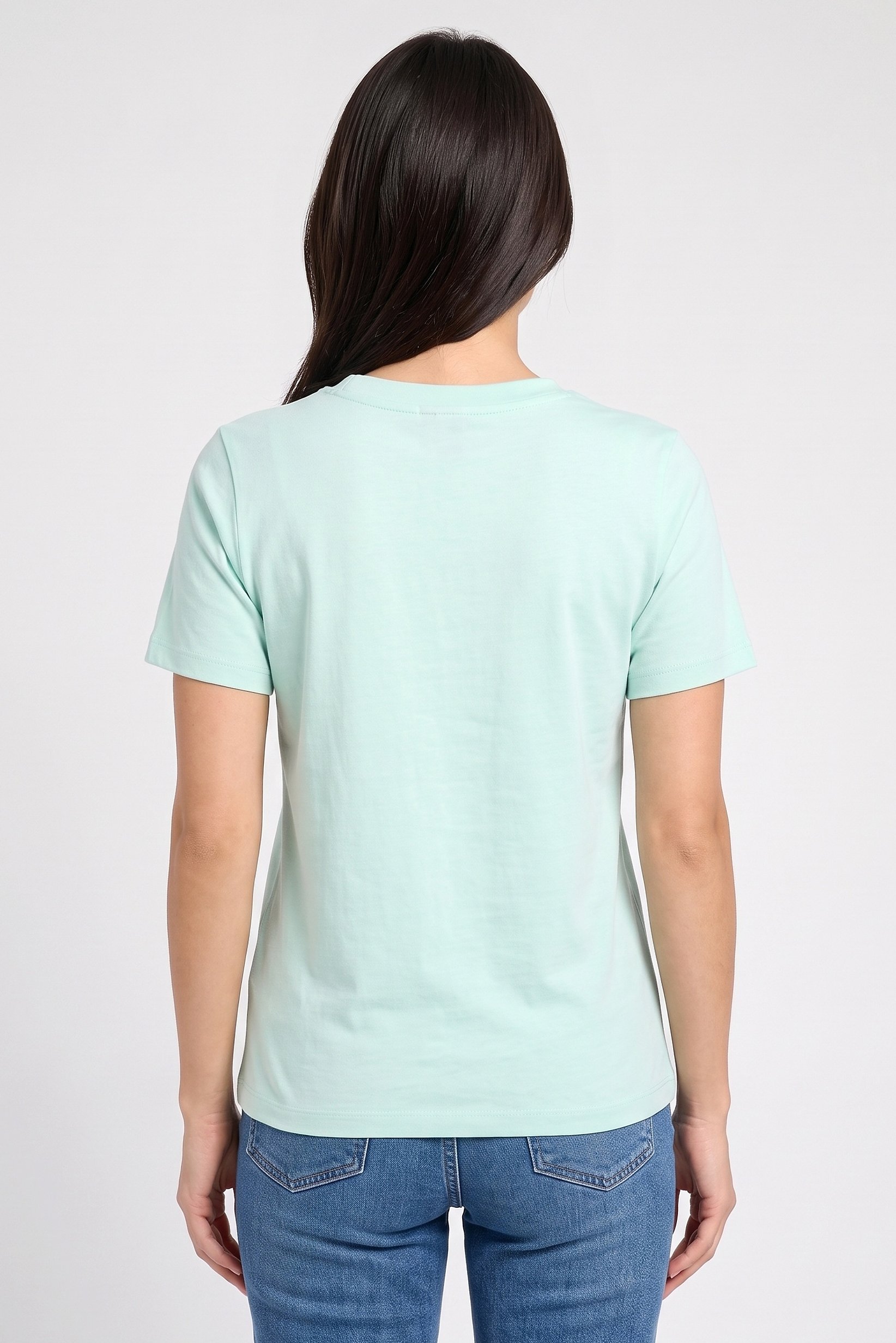 Women Regular Fit Solid Short Sleeve Top, Mint Green