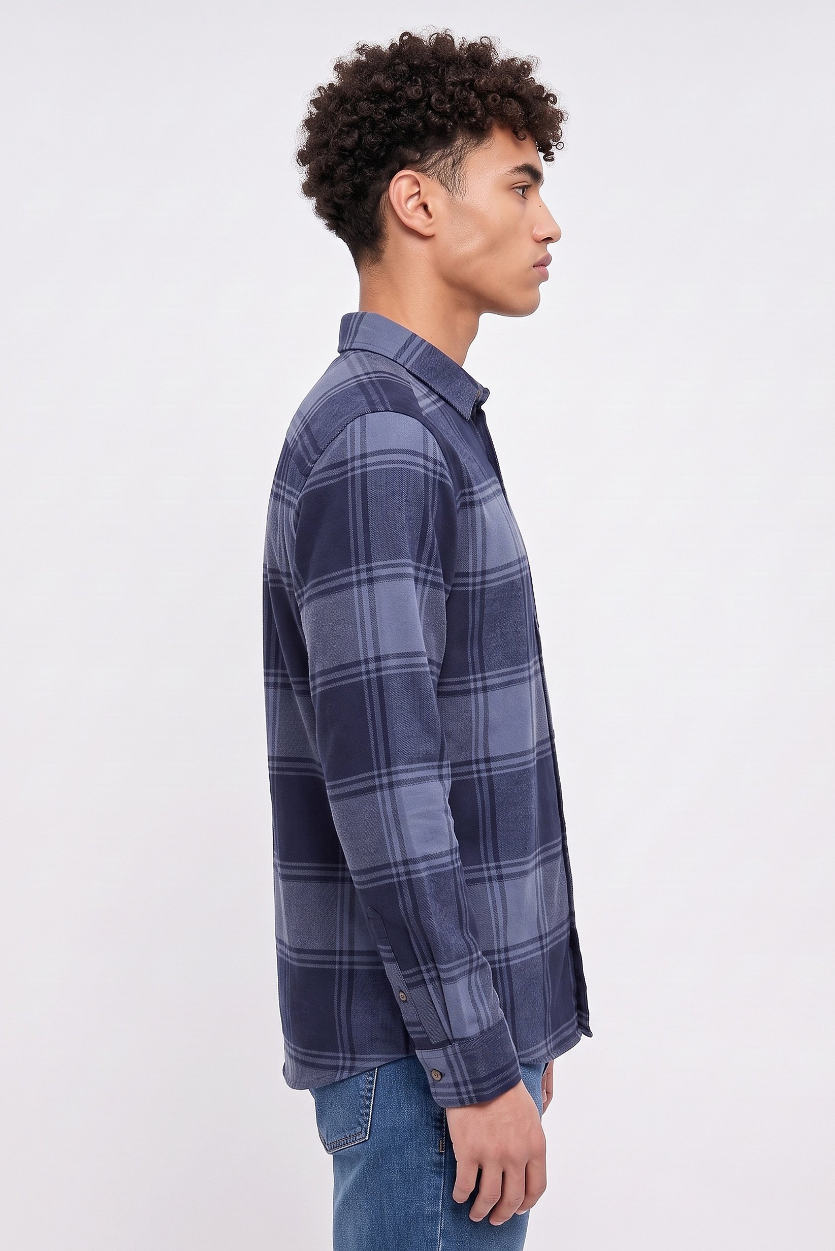Men Slim Fit Plaid Long Sleeve Casual Shirt, Multicolor
