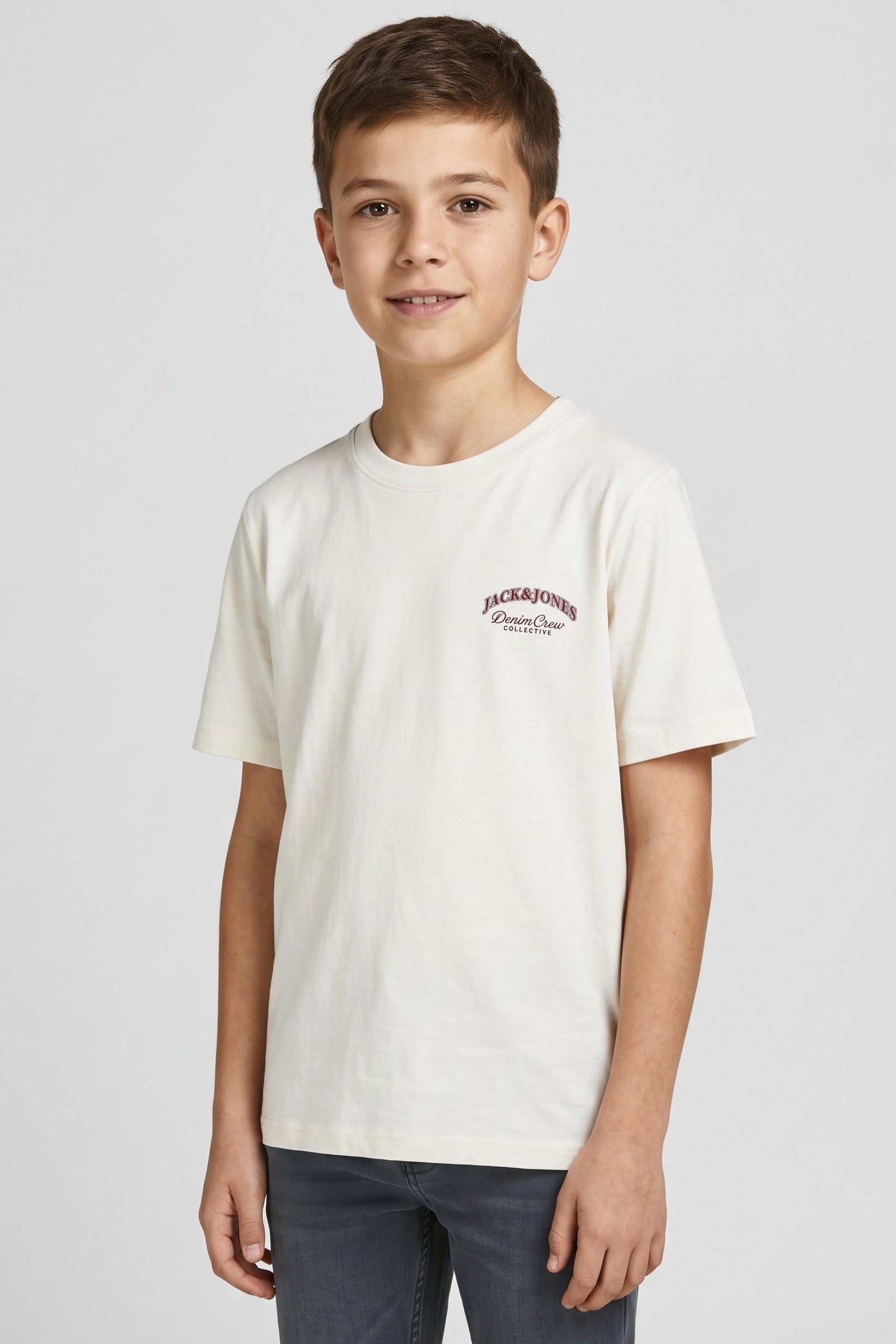 Kids Boy Crew Neck Short Sleeve Graphic Print T-Shirt, Beige