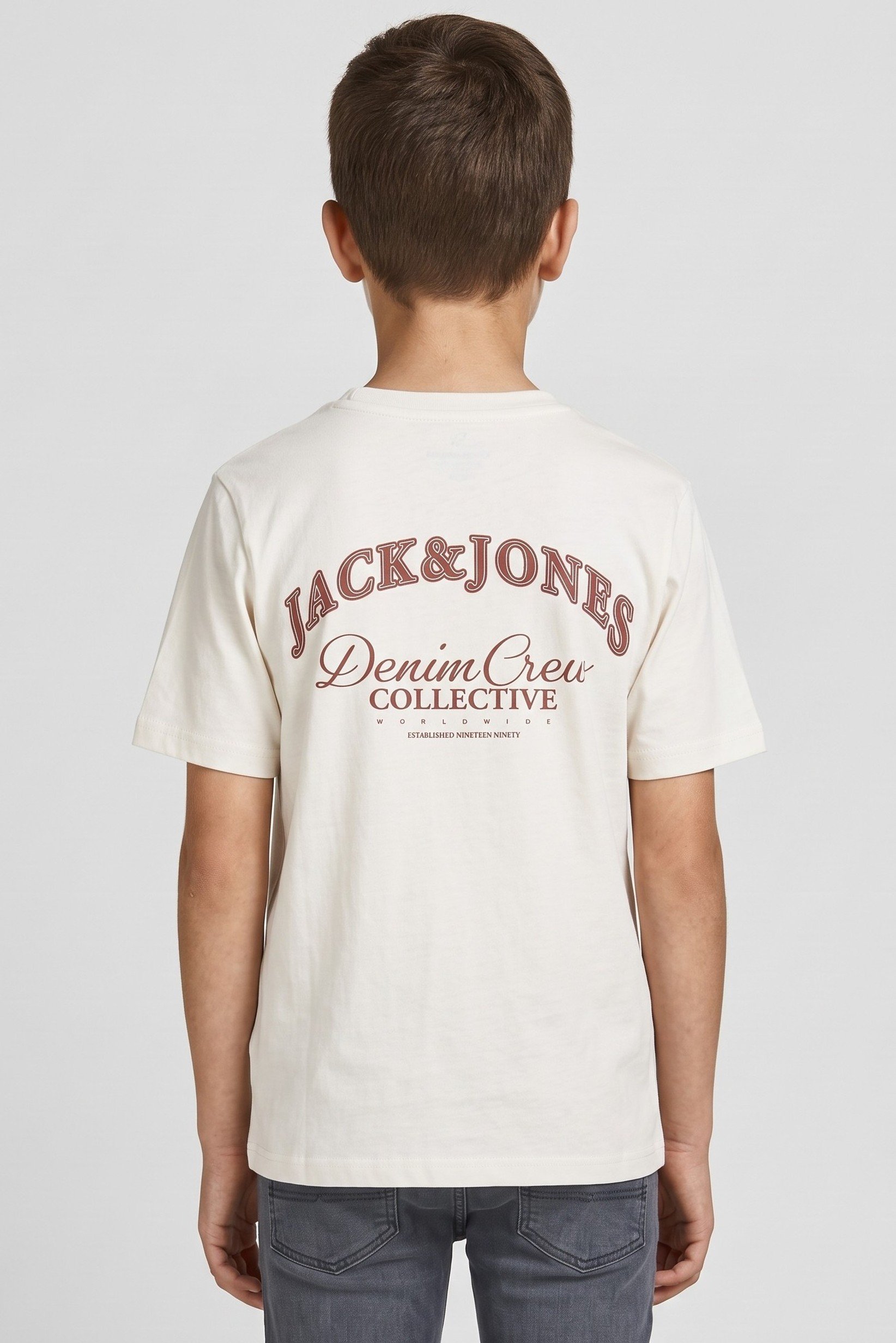 Kids Boy Crew Neck Short Sleeve Graphic Print T-Shirt, Beige