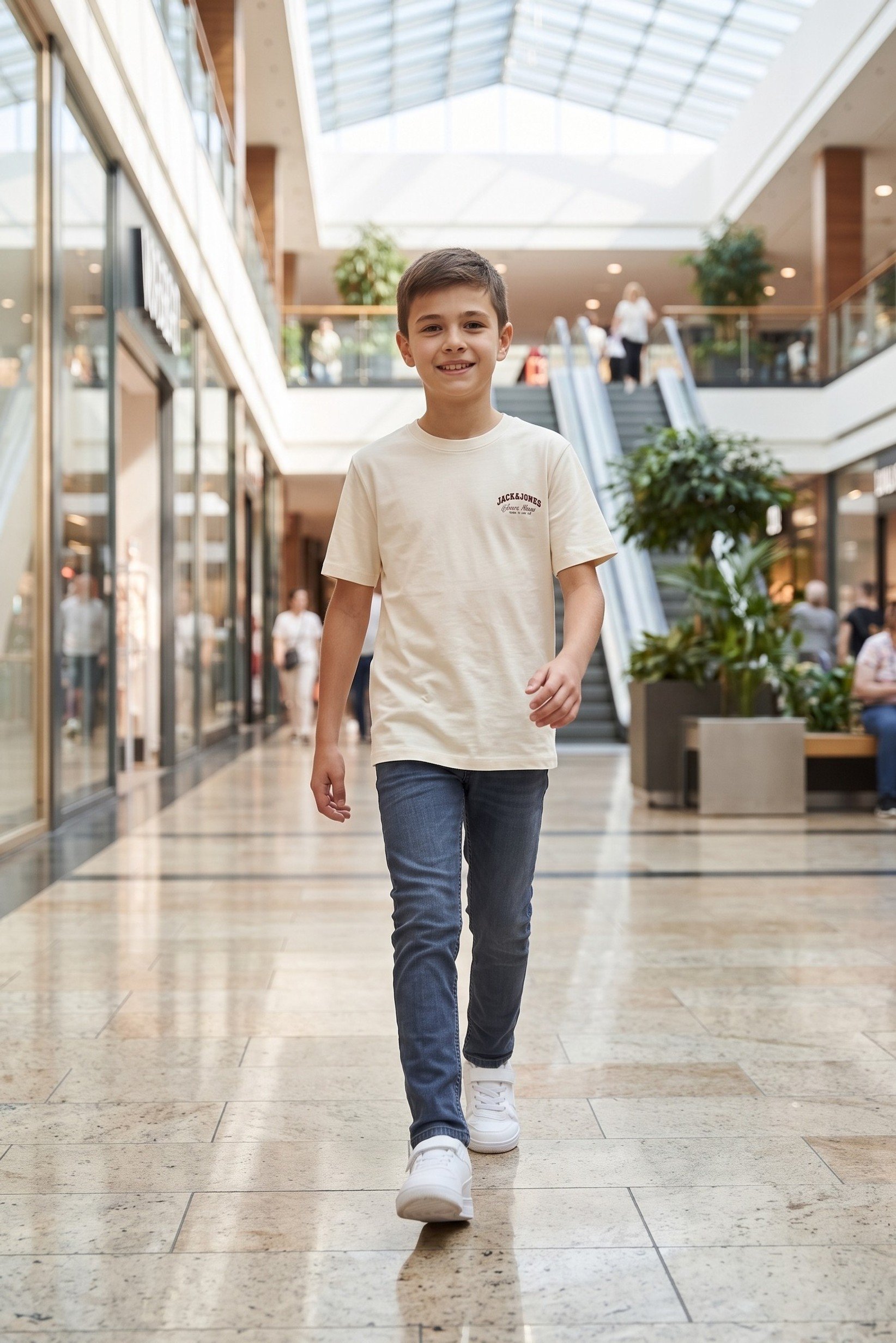 Kids Boy Crew Neck Short Sleeve Graphic Print T-Shirt, Beige