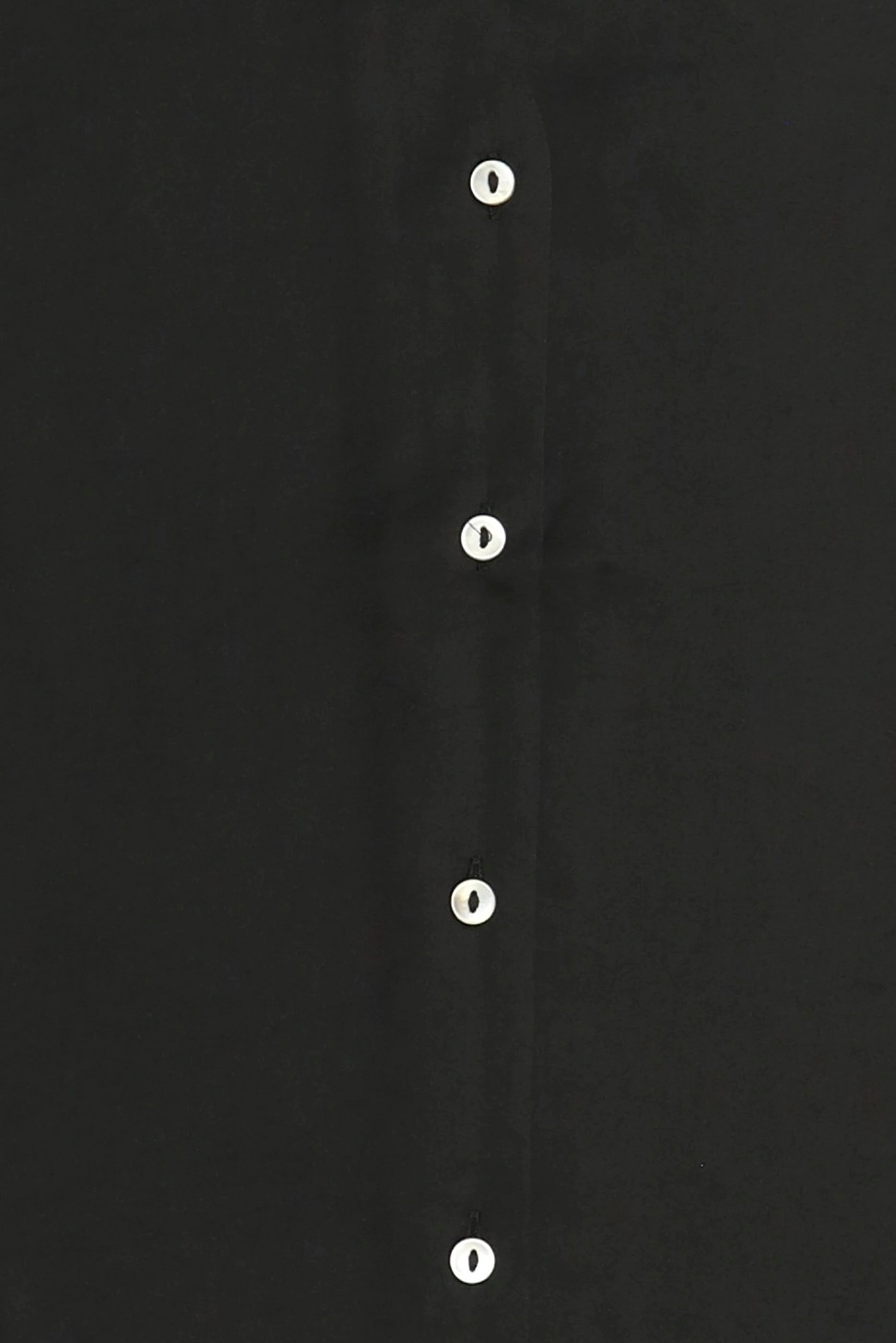 Women Spread Collar Long Sleeve Plain Shirt, Black