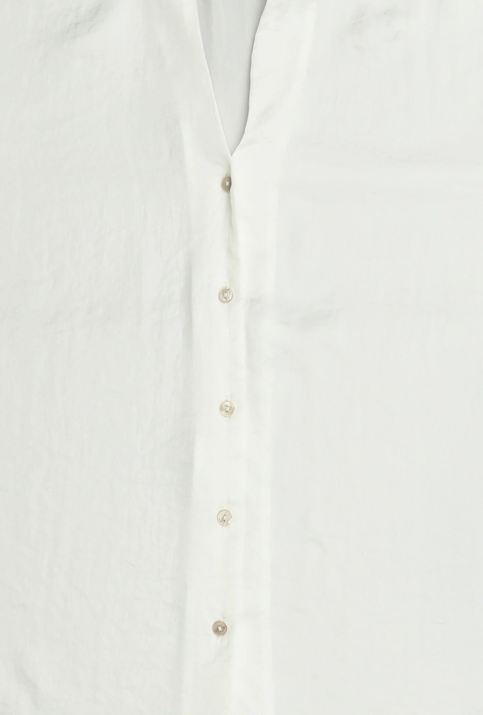 Women Spread Collar Long Sleeve Plain Shirt, White