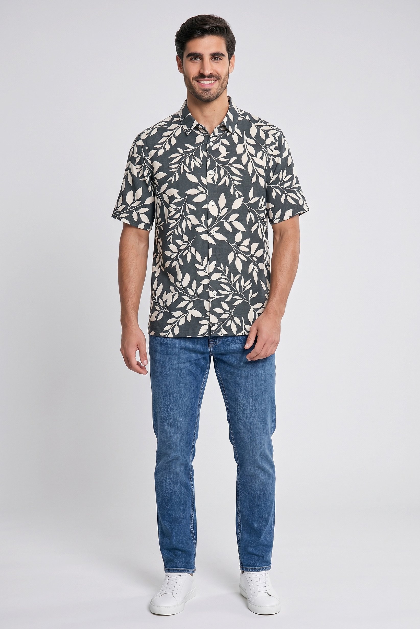 Men Regular Fit Allover Print Short Sleeve Casual Shirt, Multicolor